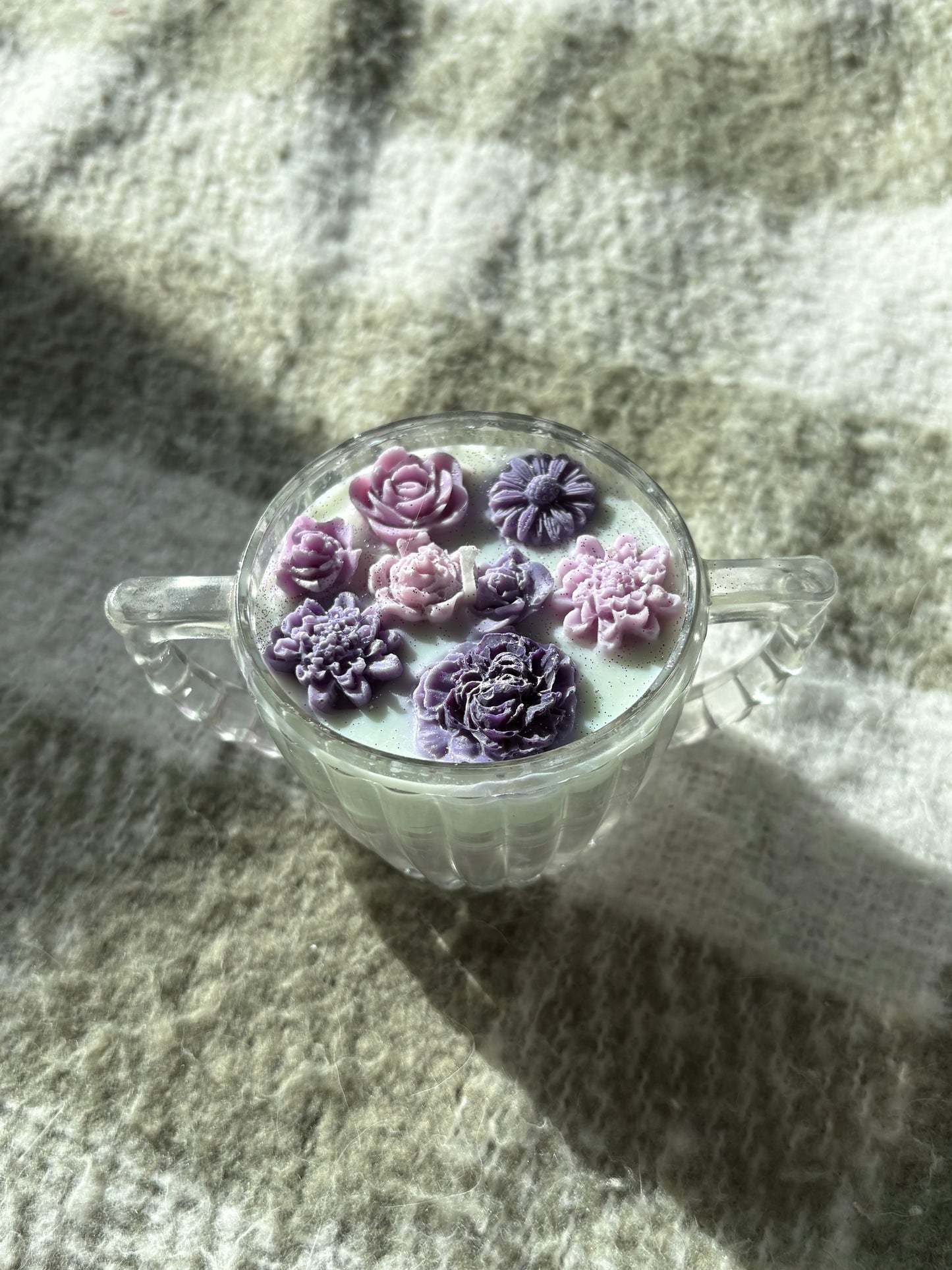 Upcycled glass candle