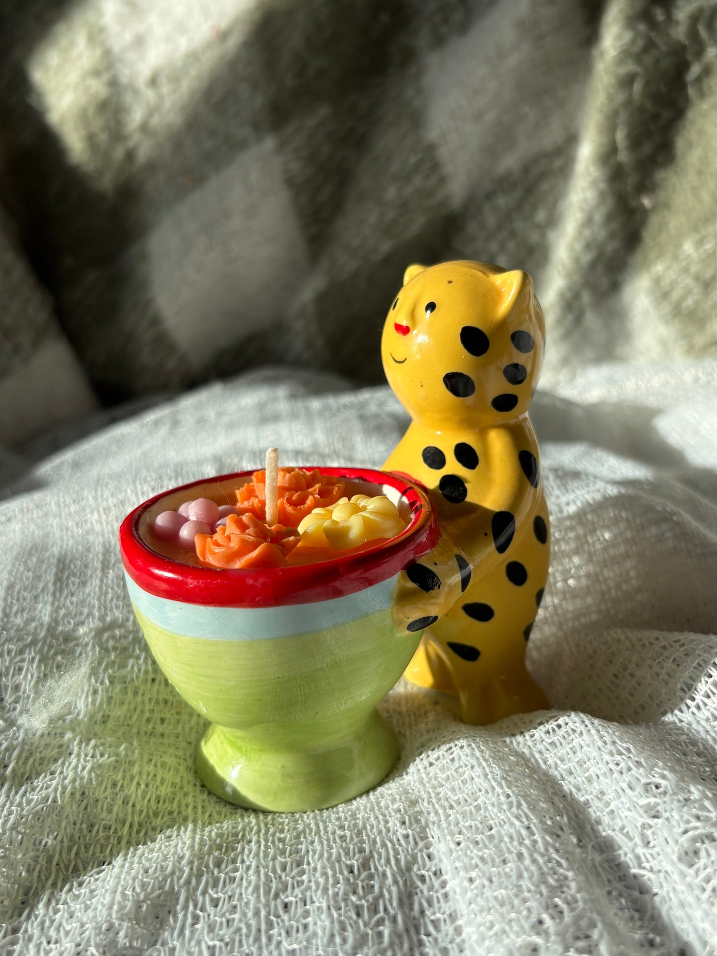 Mini leopard candle