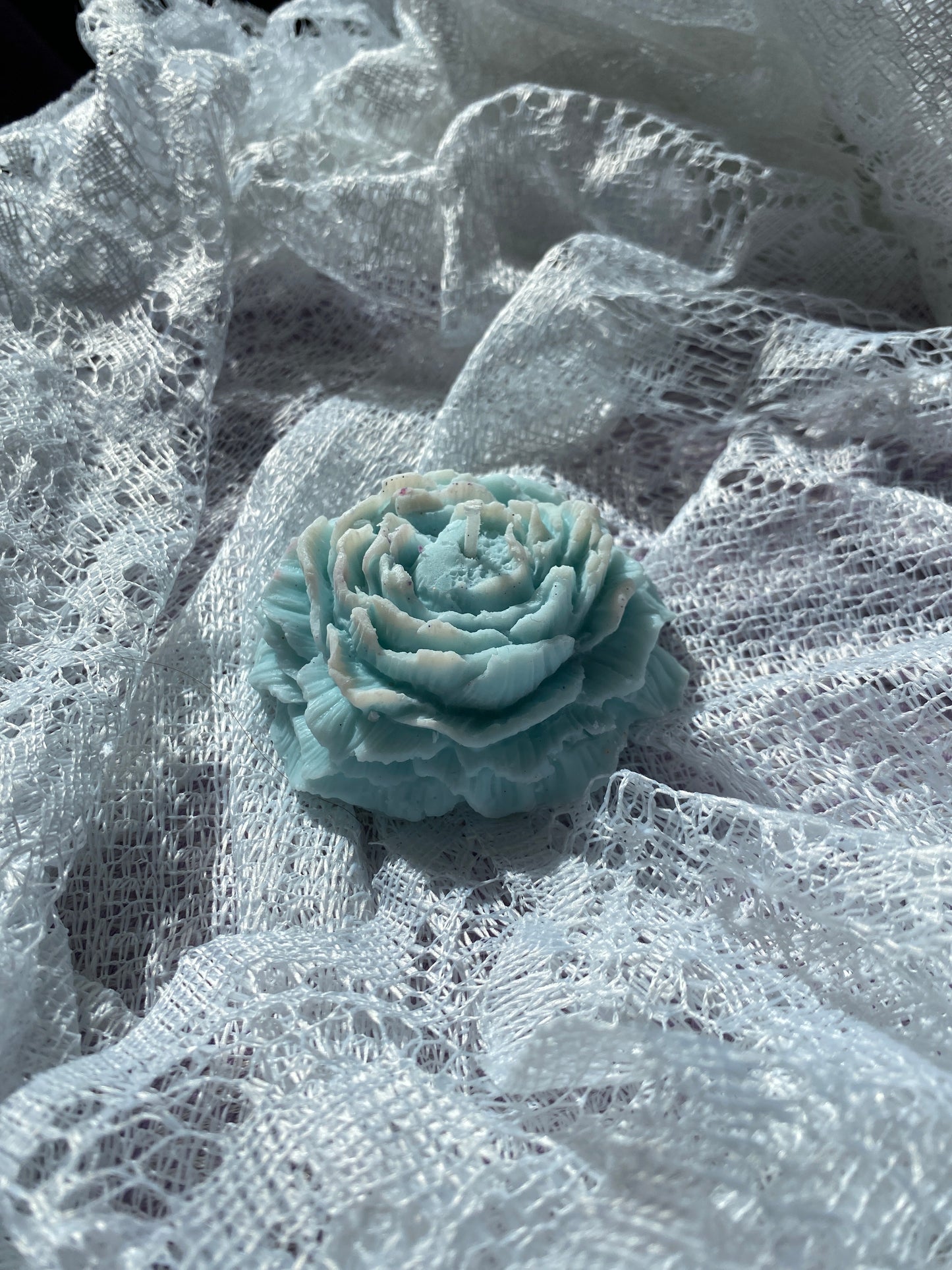 Blue flower candle