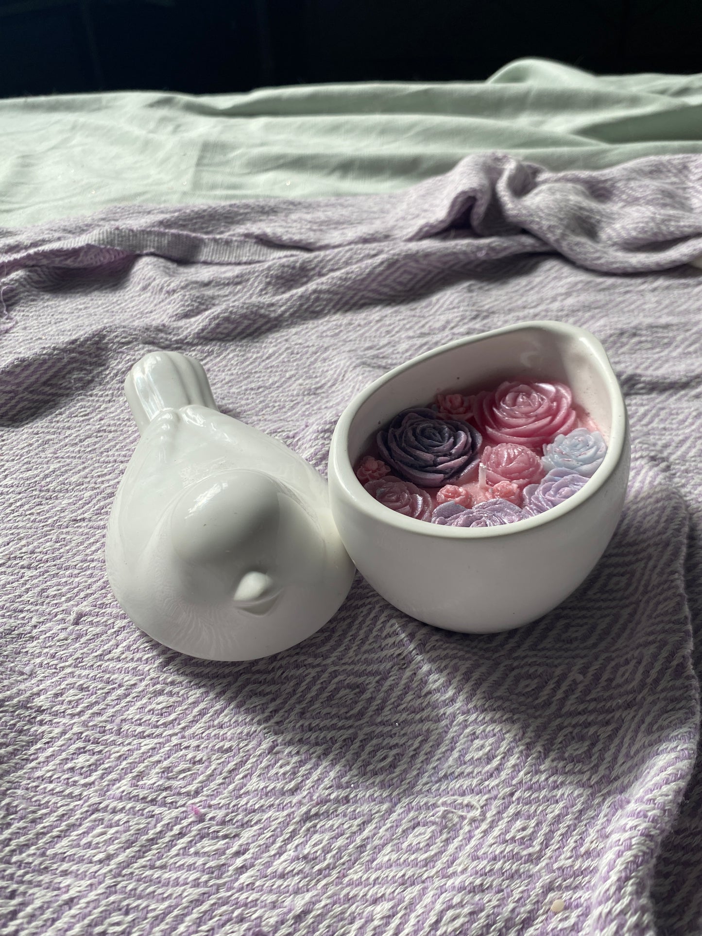 Ceramic bird candle