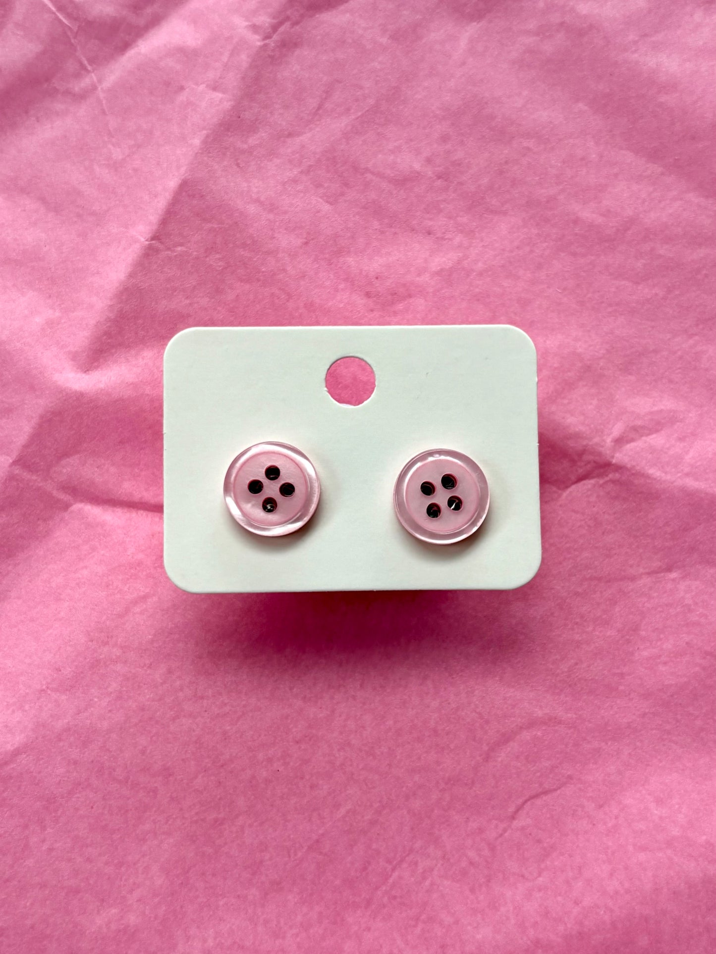 Stainless Steel Stud Button Earrings