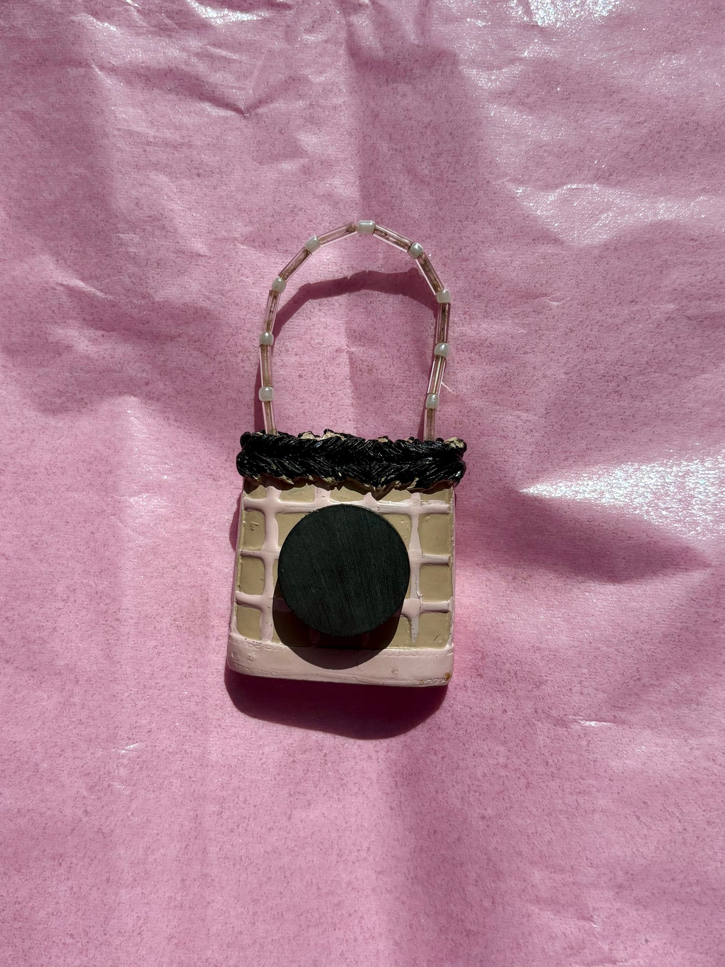 Mini Ceramic Handbag Upcycled Magnet