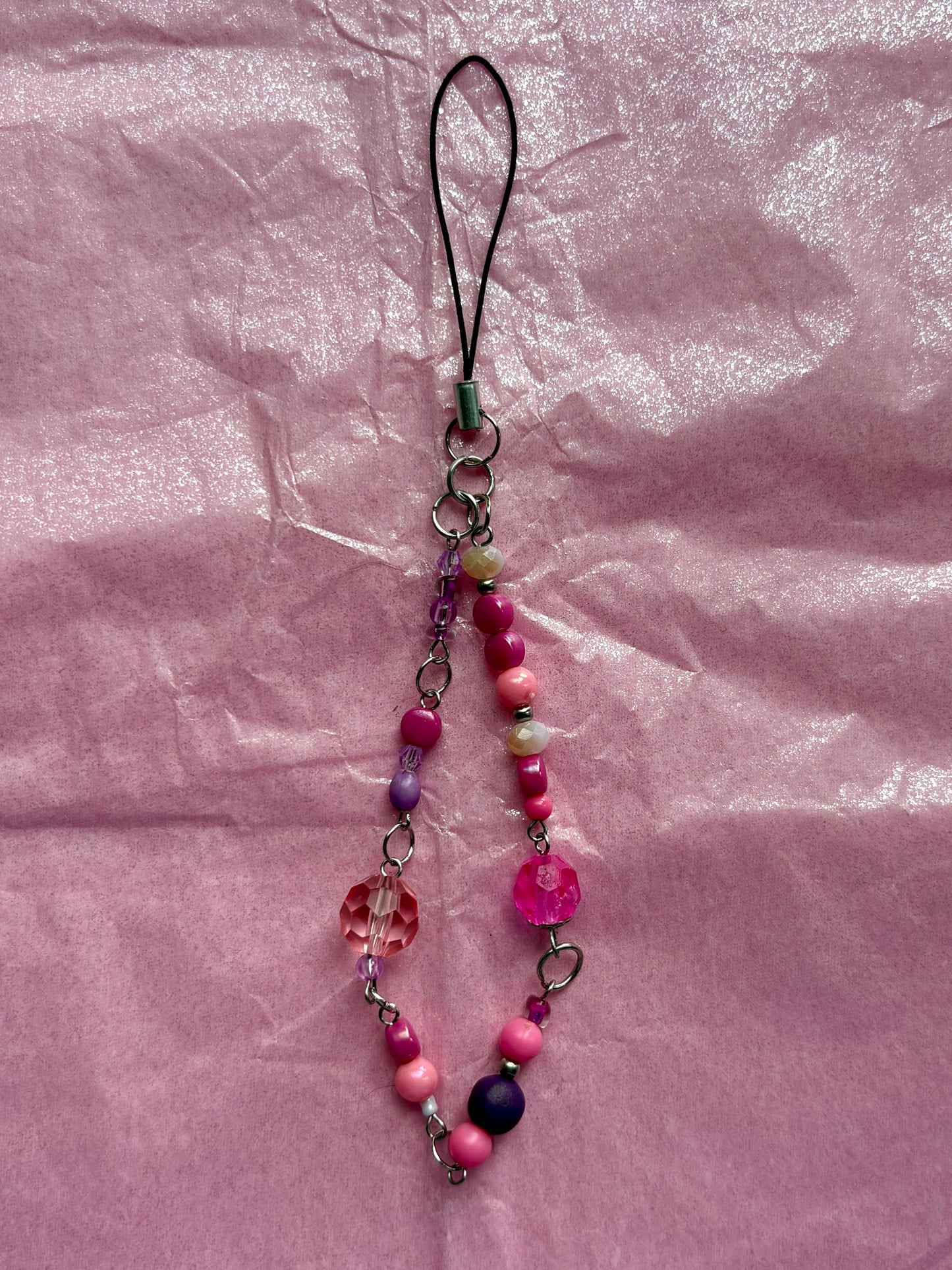 Beaded phone charm | Pink