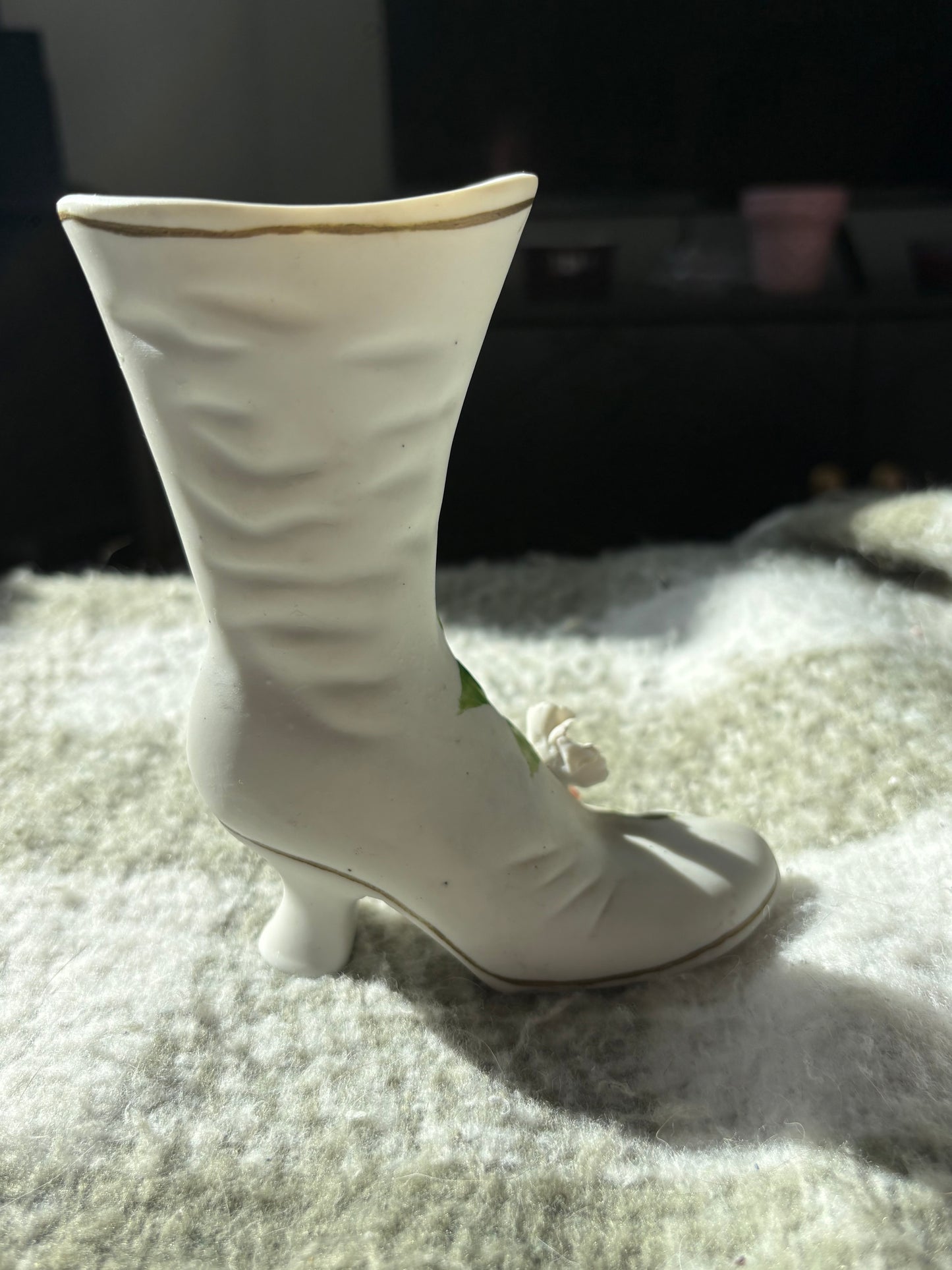 Upcycled boot candle