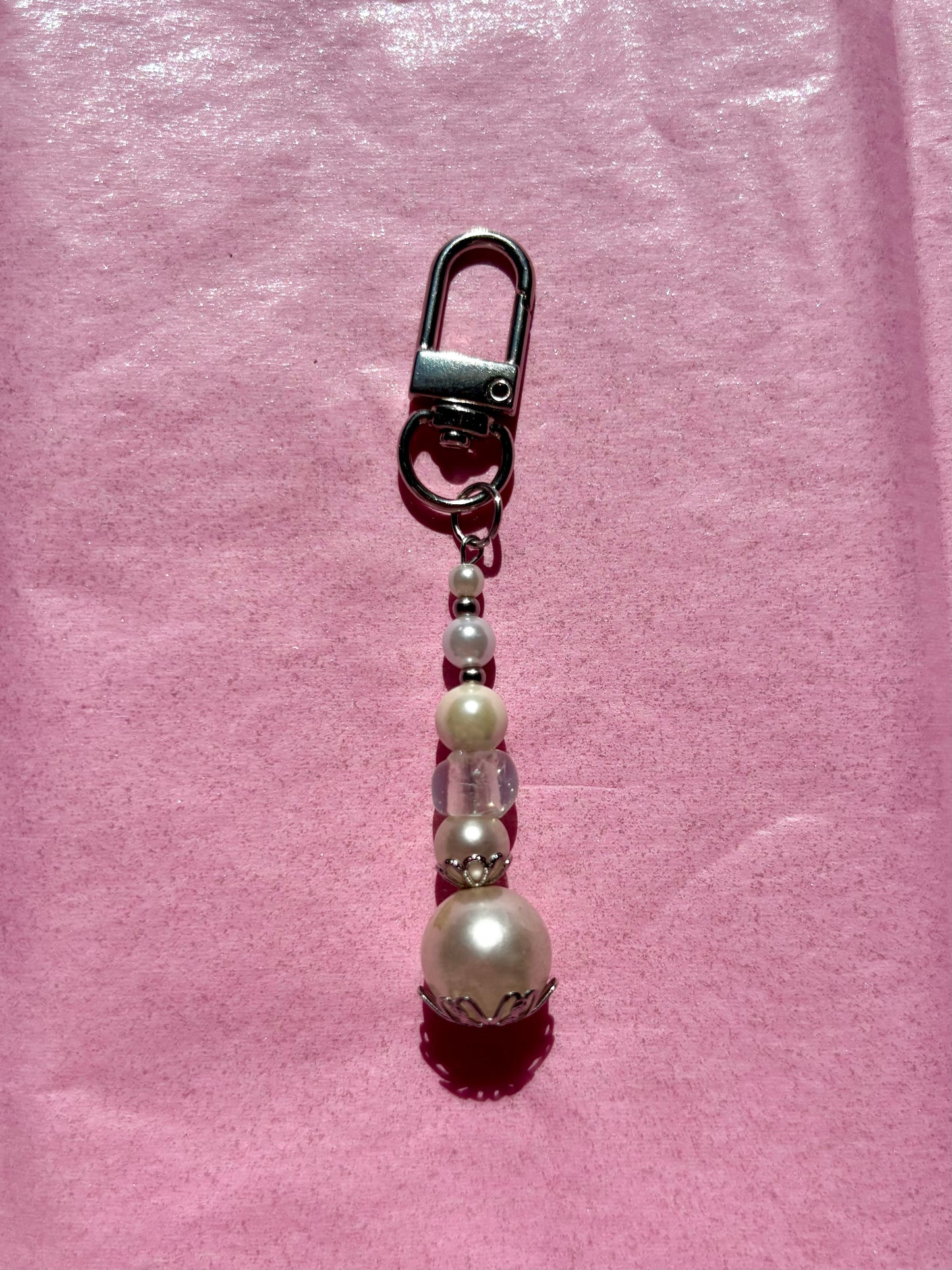 Mini clip keychain | White