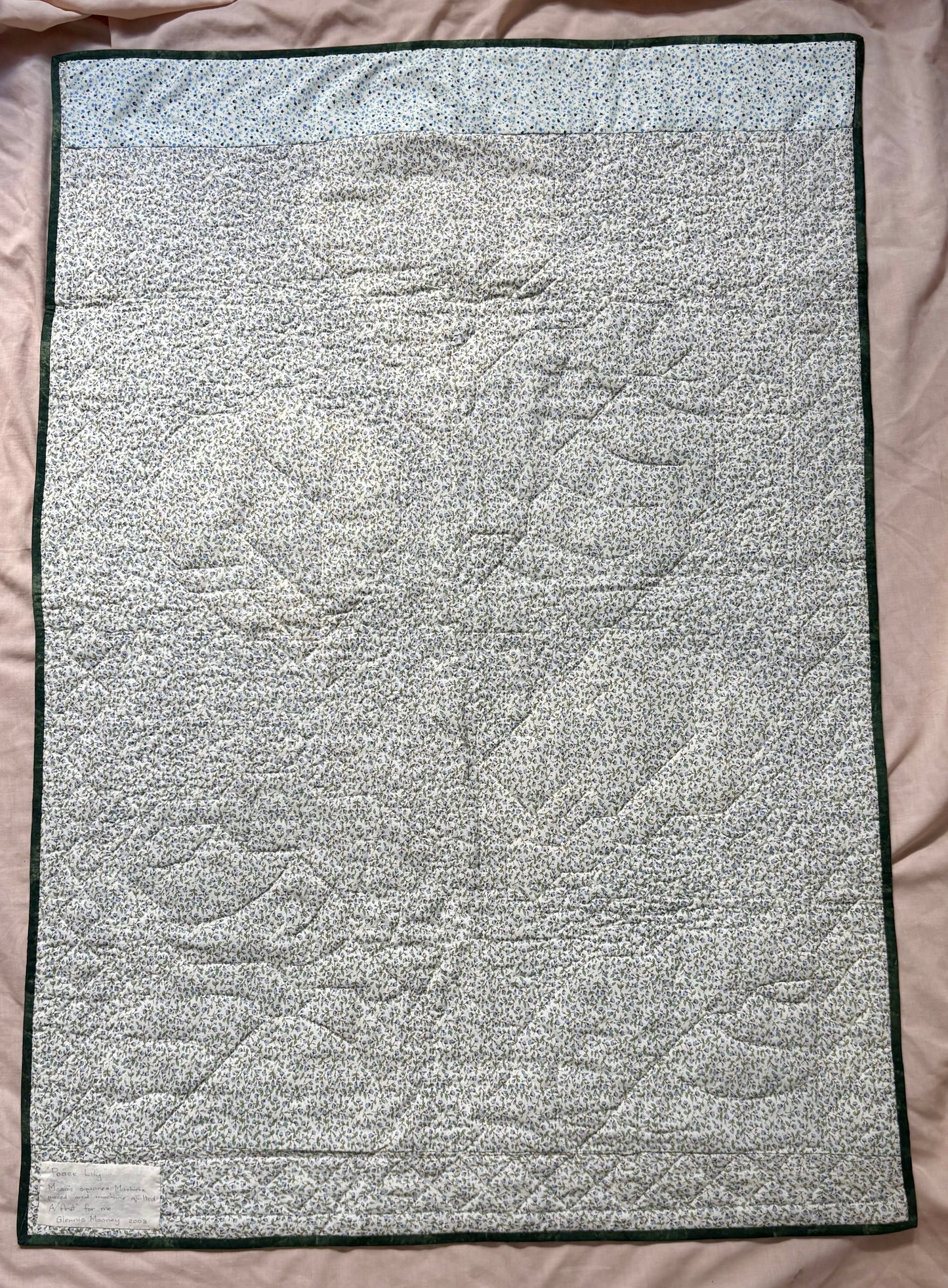 “Peace Lily” Handmade Quilt Wall Hanging