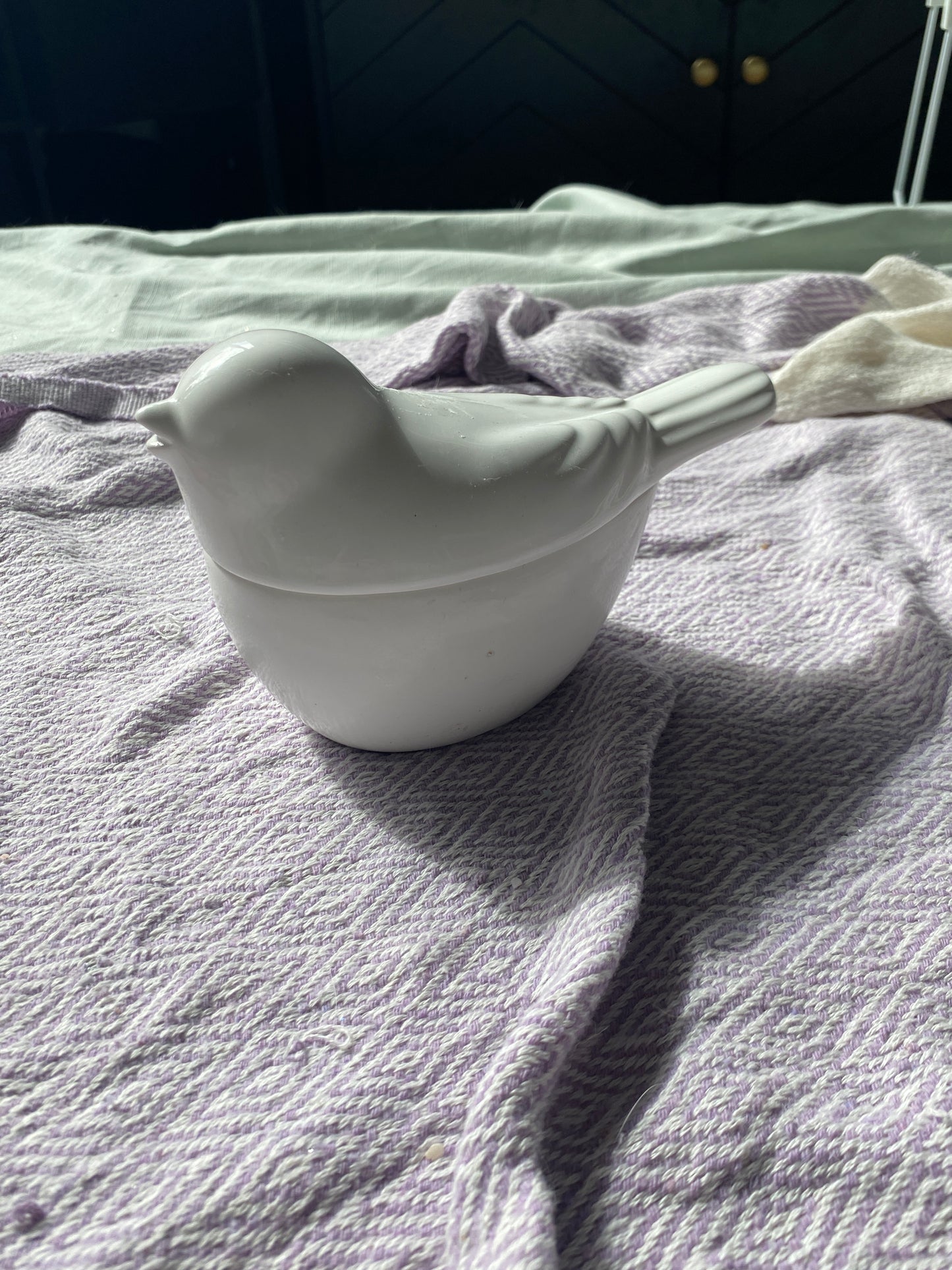 Ceramic bird candle