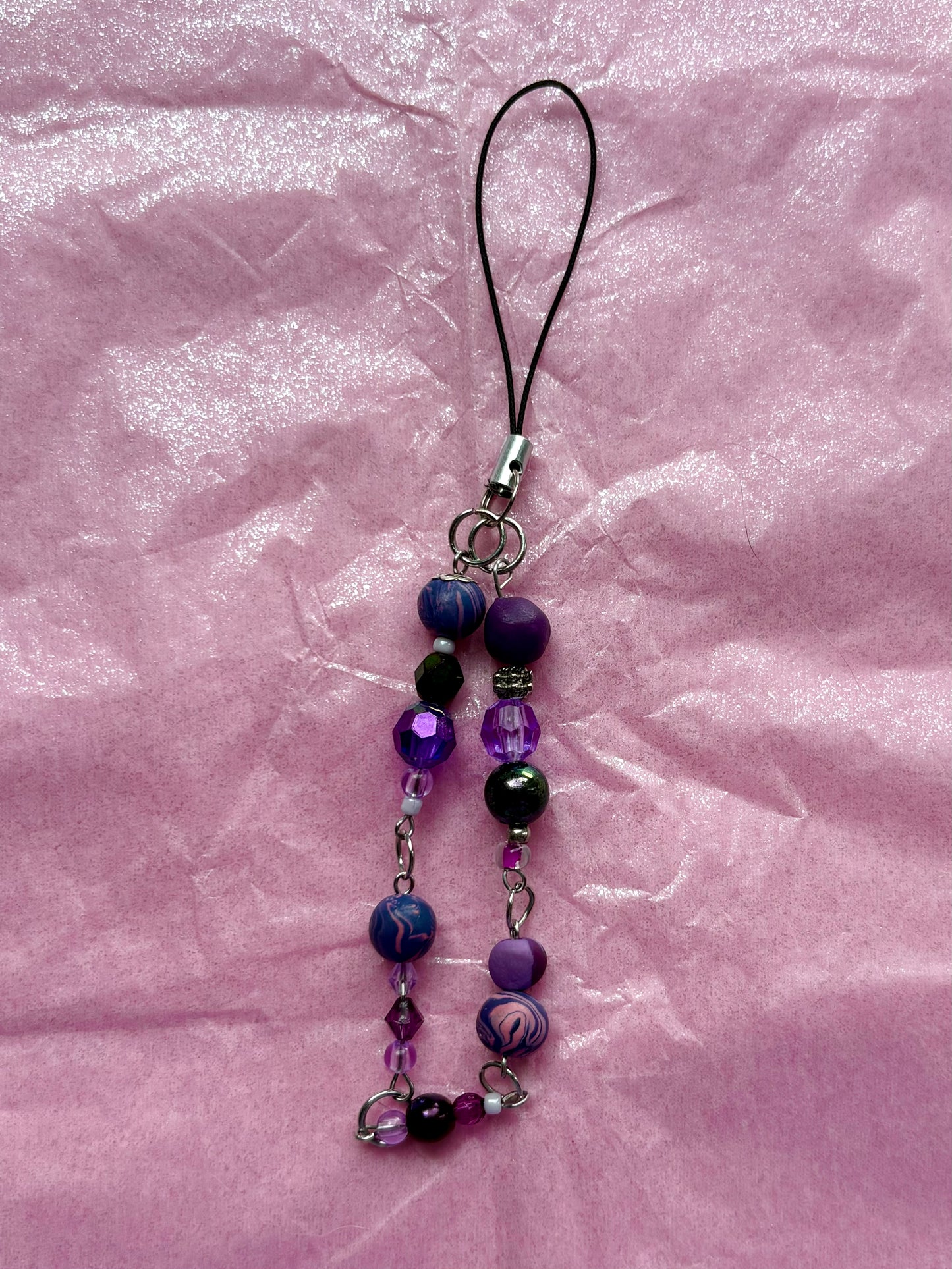 Beaded phone charm | Purple