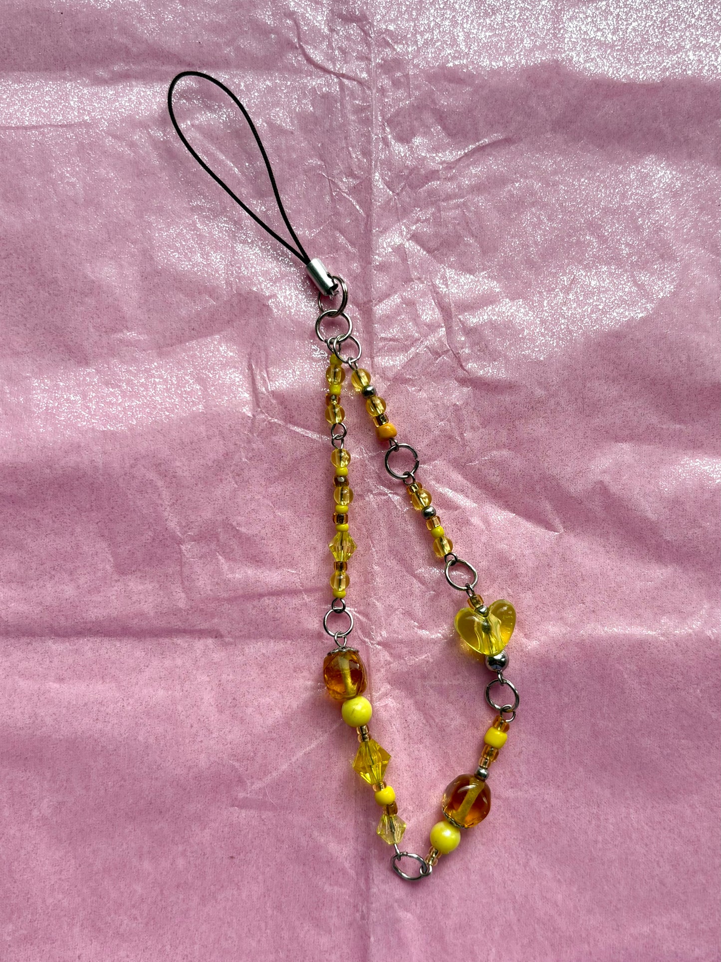 Beaded phone charm | Yellow