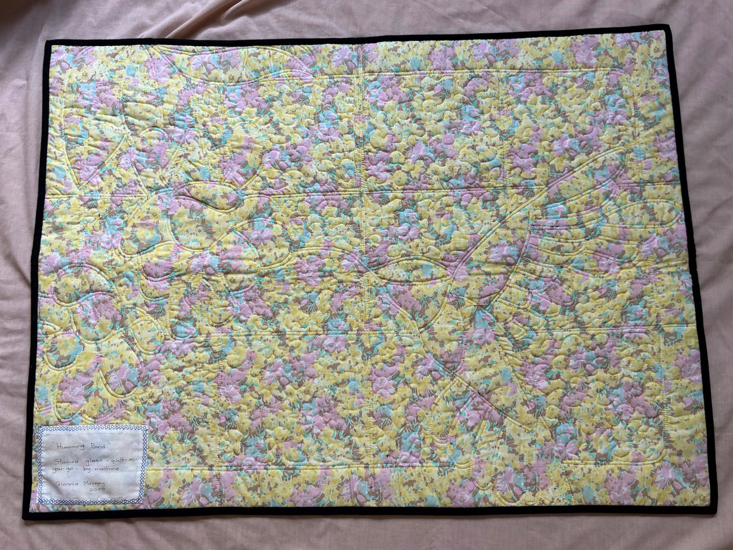 “Stained Glass Hummingbird” Handmade Quilt Wall Hanging