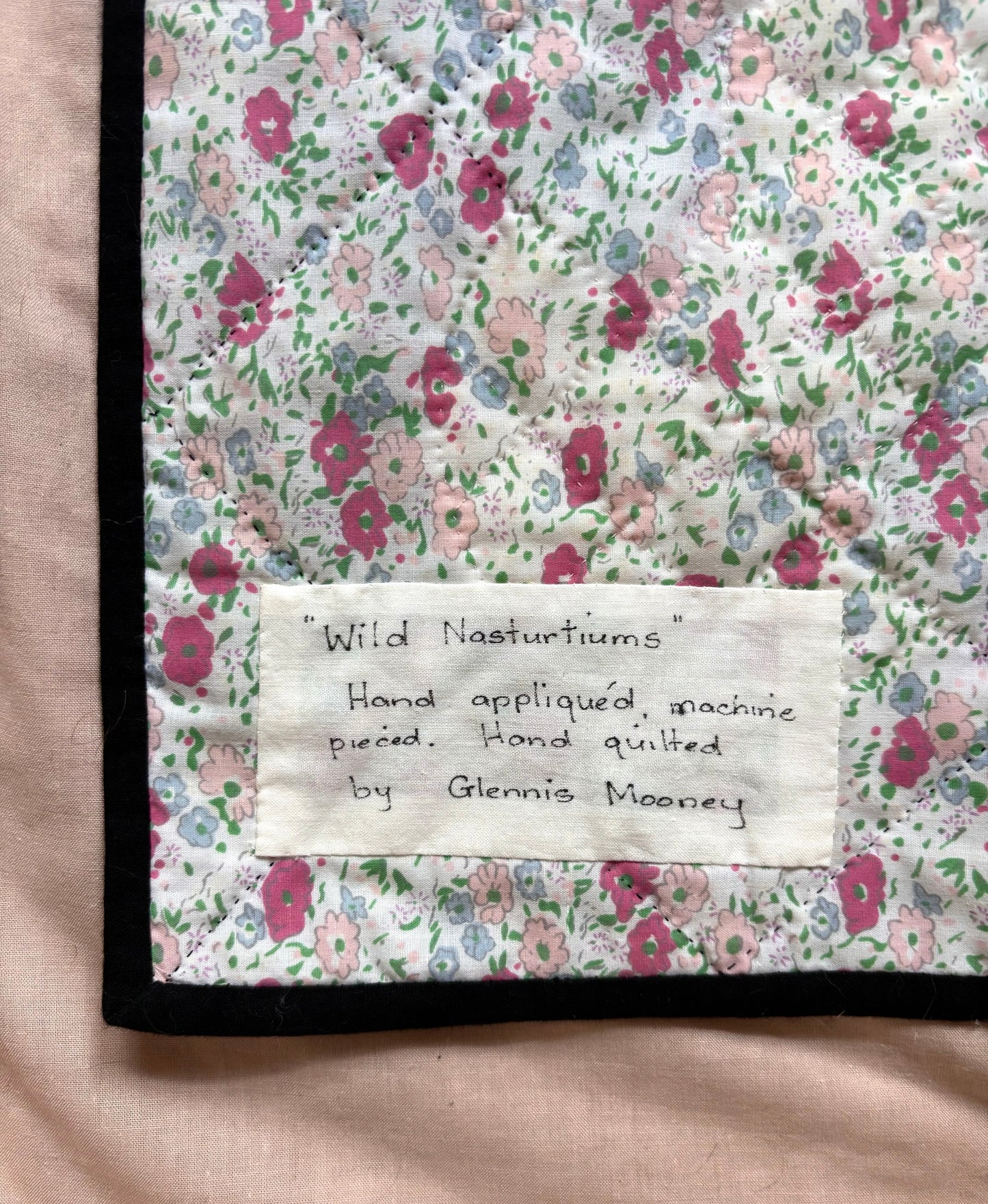 “Wild Nasturtiums” Handmade Quilt Wall Hanging