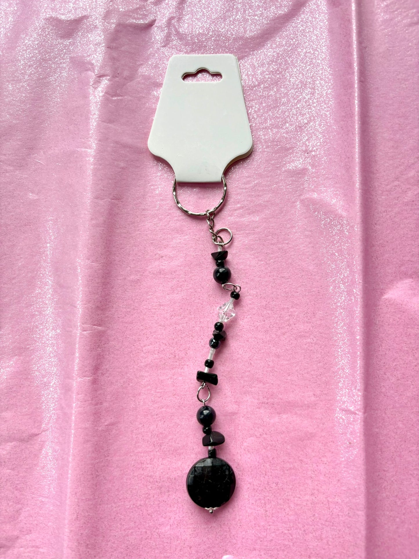 Black beaded keychain | Small
