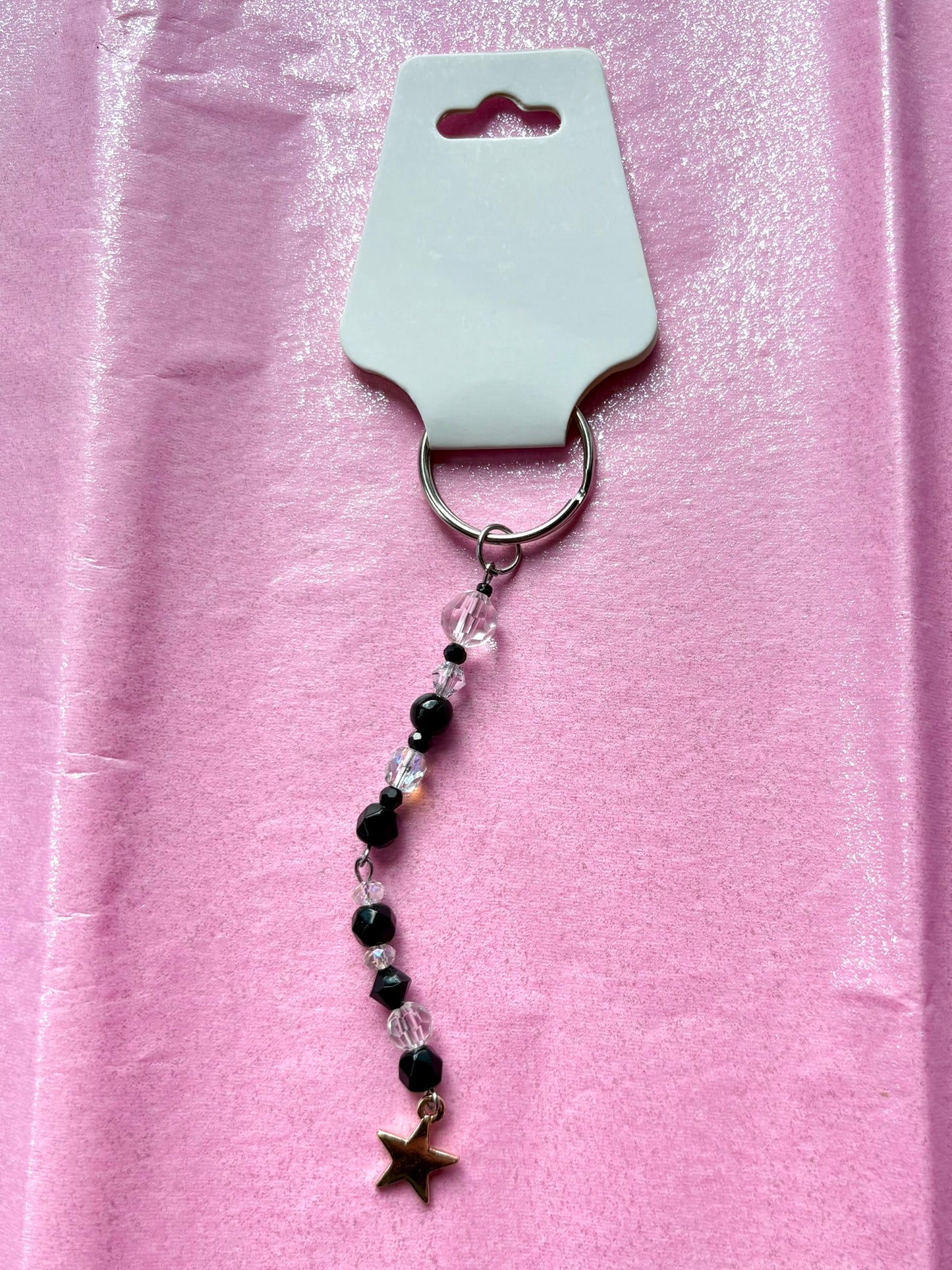 Black beaded keychain | Small