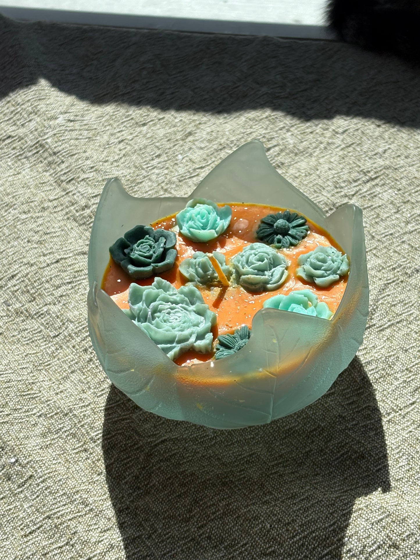 Upcycled Glass Halloween Candle