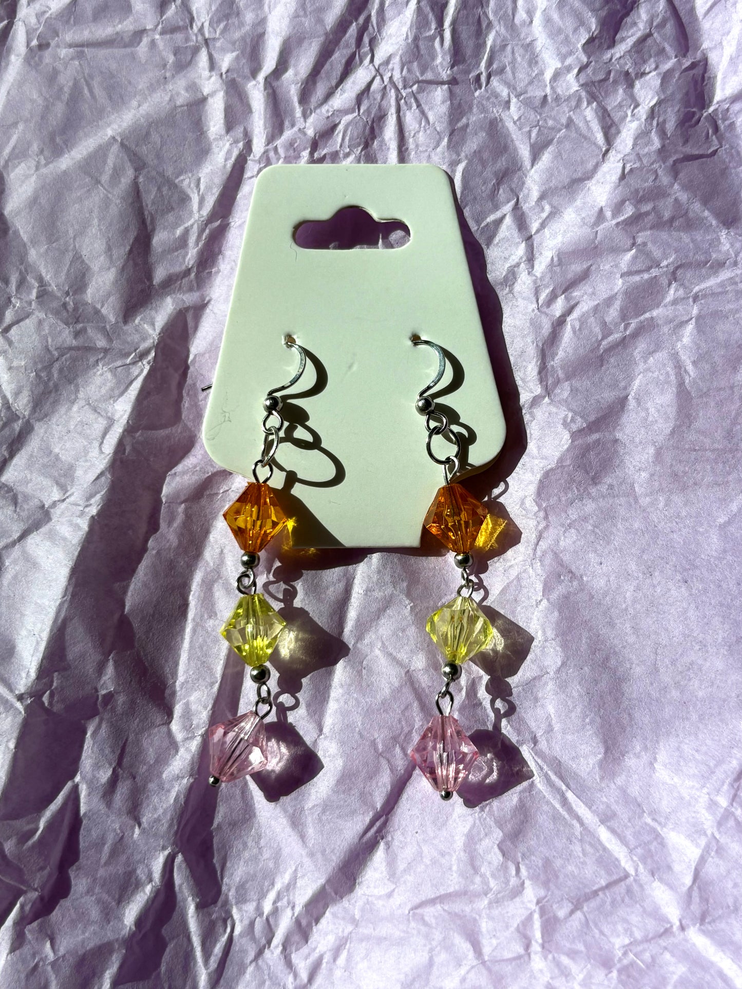 Sterling silver beaded earrings | Orange