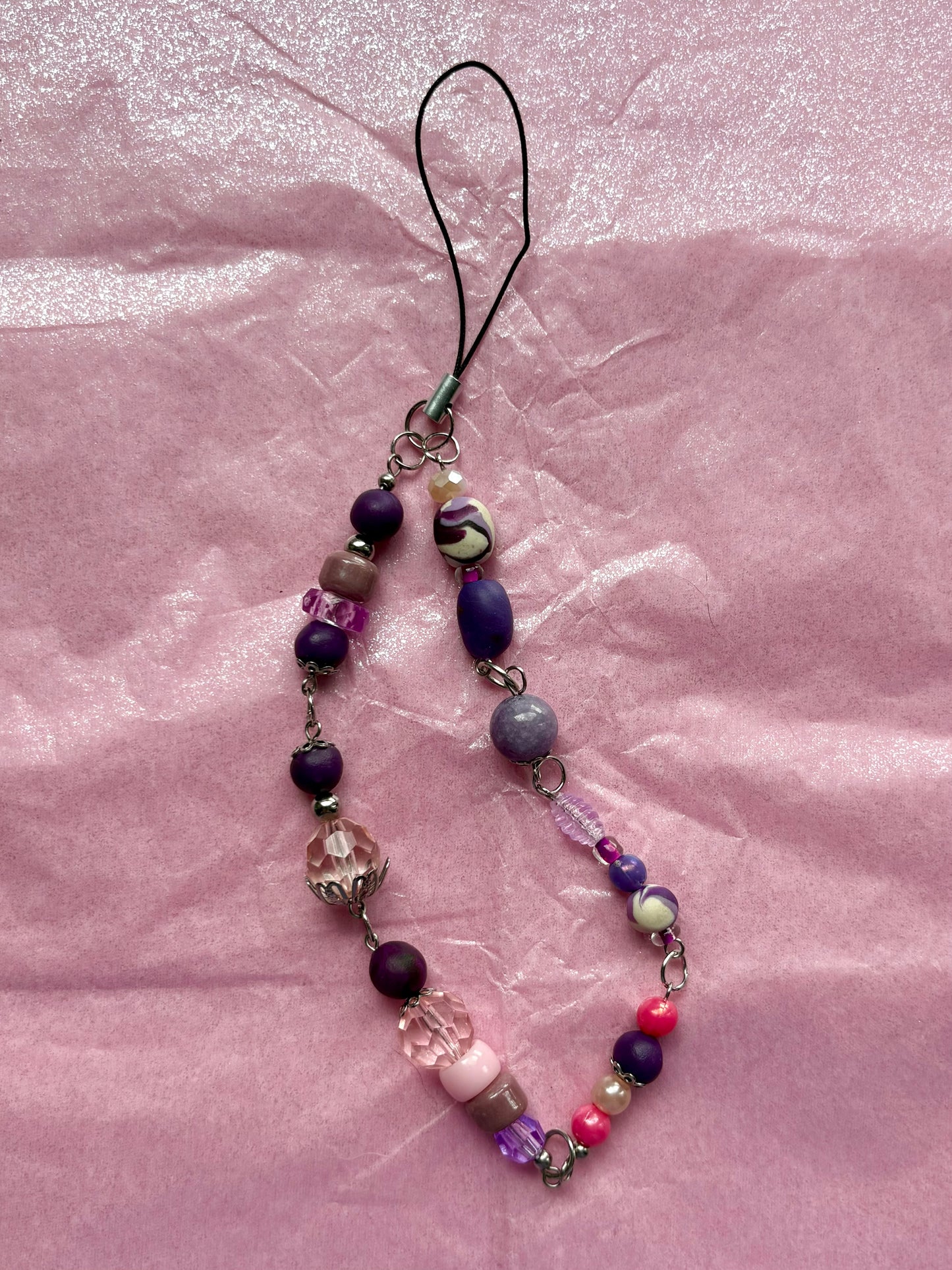 Beaded phone charm | Purple