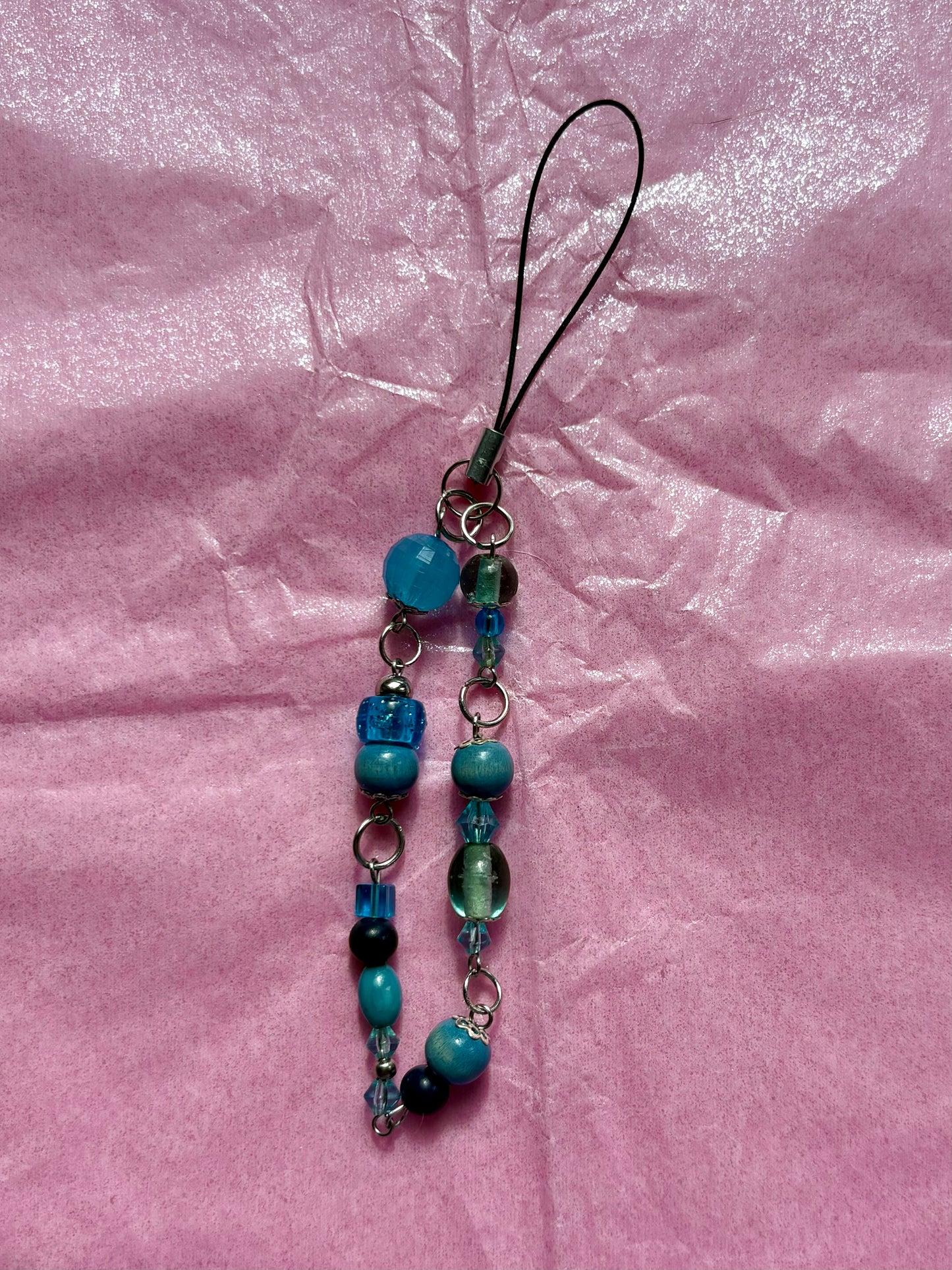Beaded phone charm | Blue