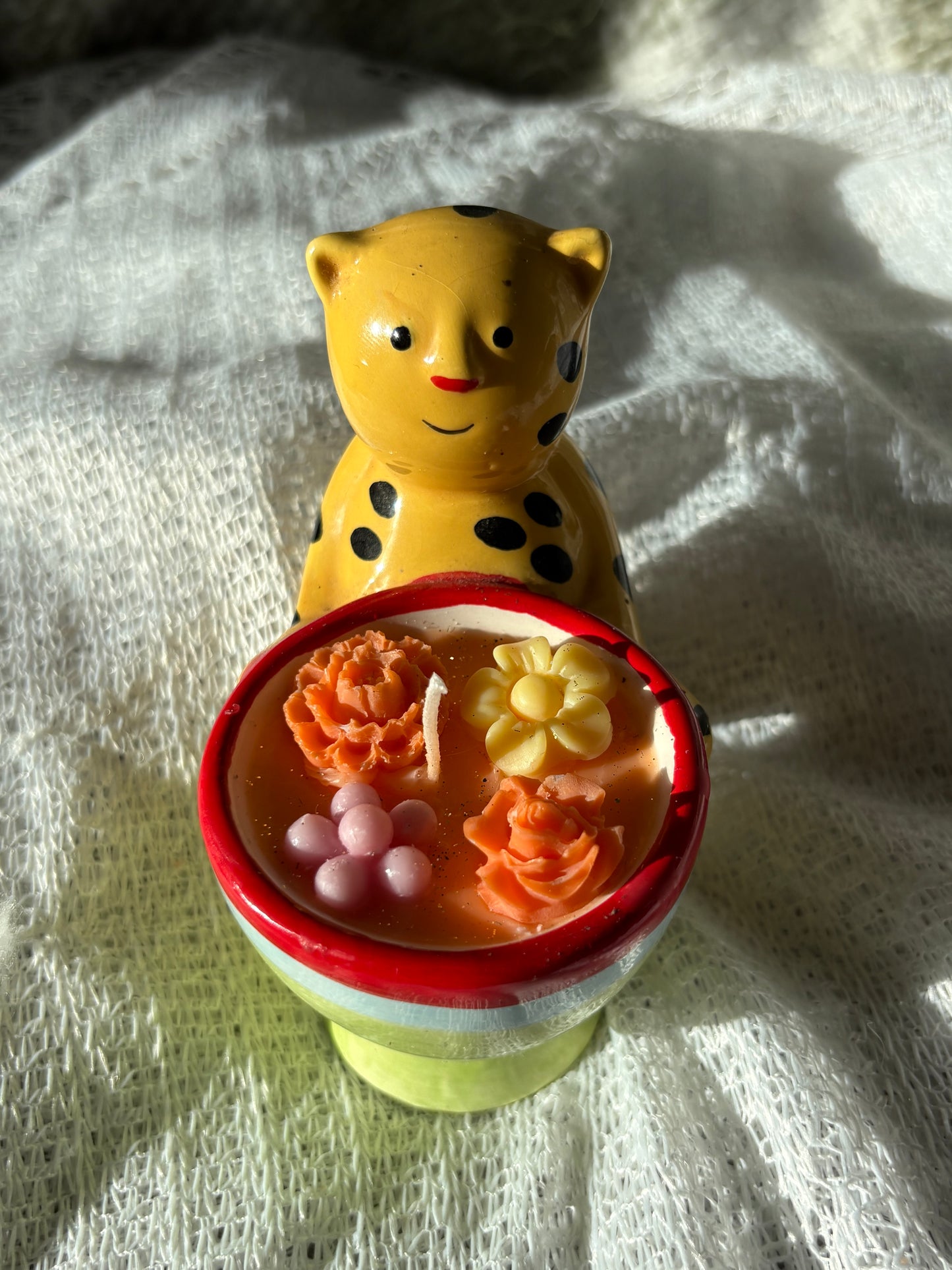 Mini leopard candle
