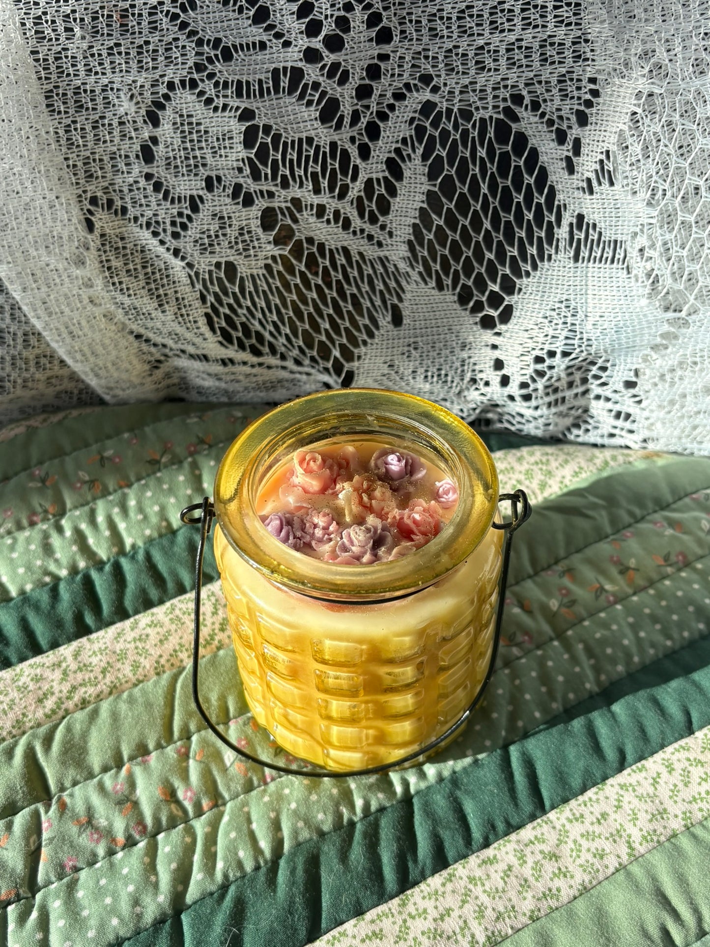 Upcycled glass candle
