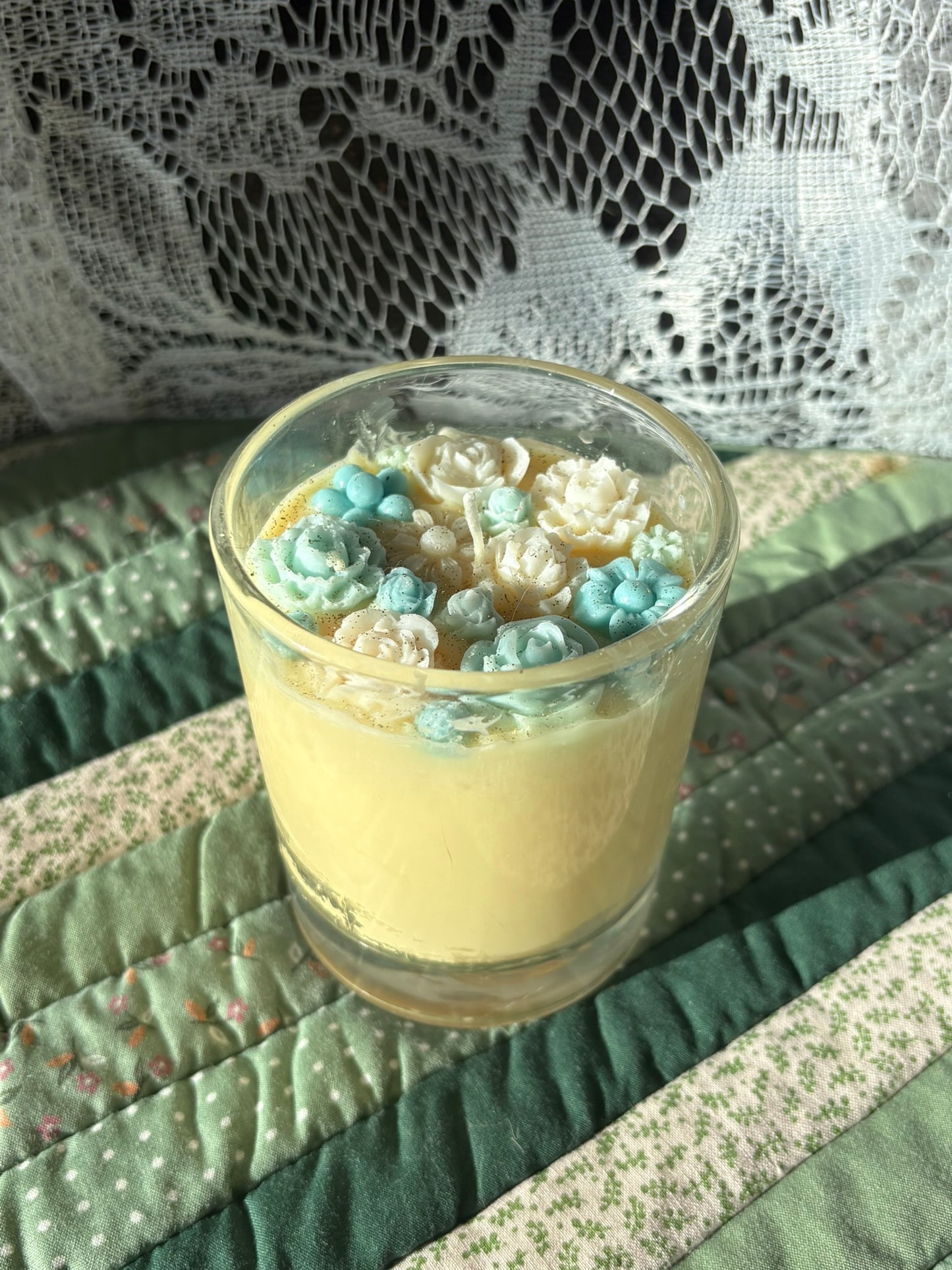 Upcycled glass candle