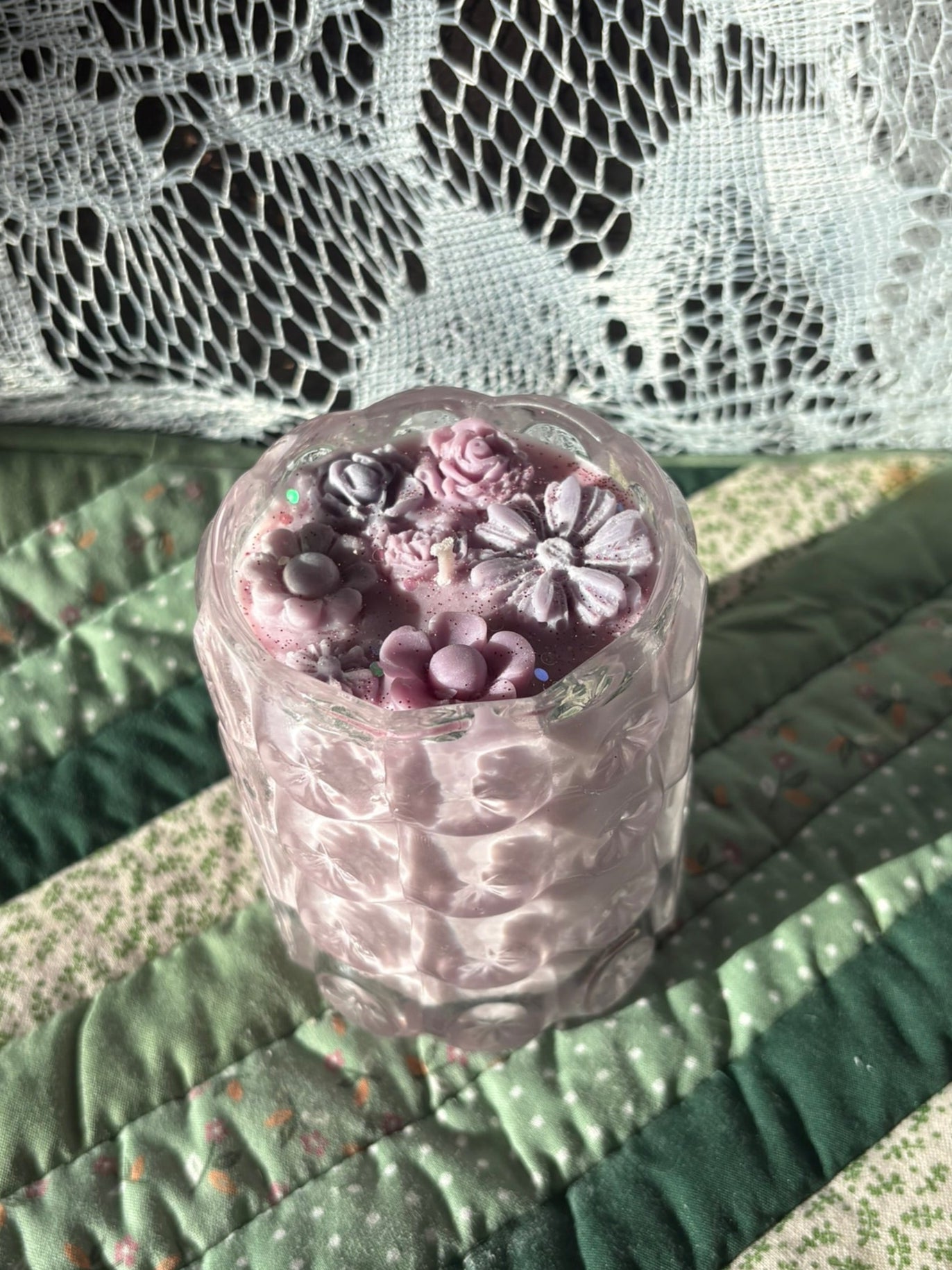 Upcycled glass candle