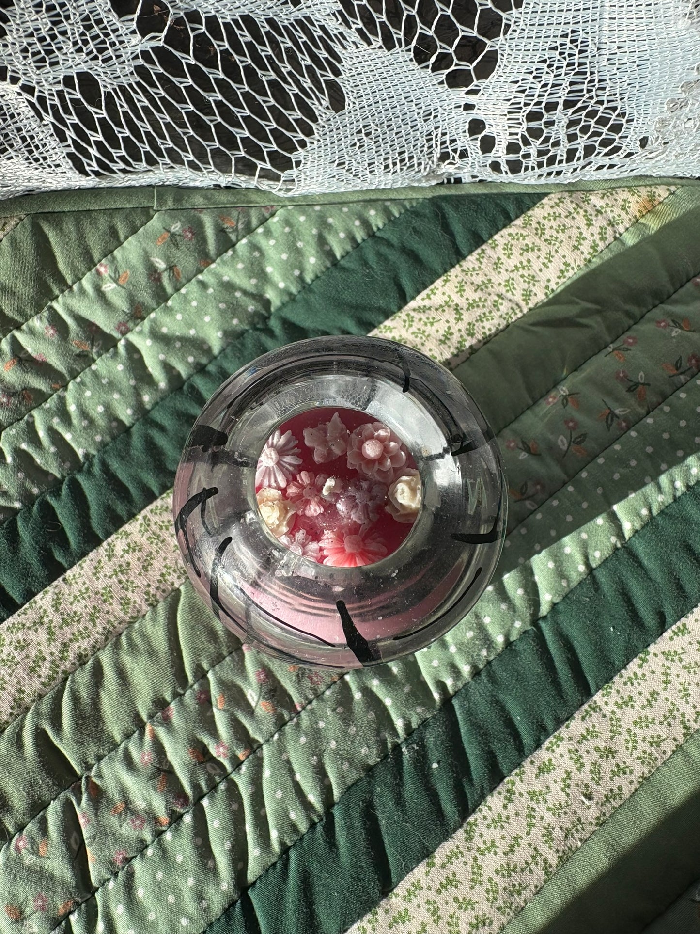 Upcycled glass candle