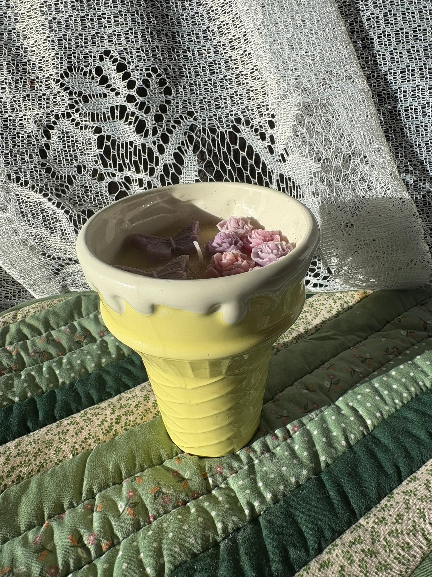 Upcycled dessert candle