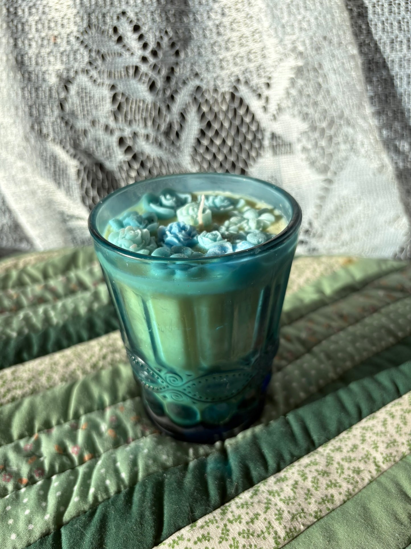 Upcycled glass candle