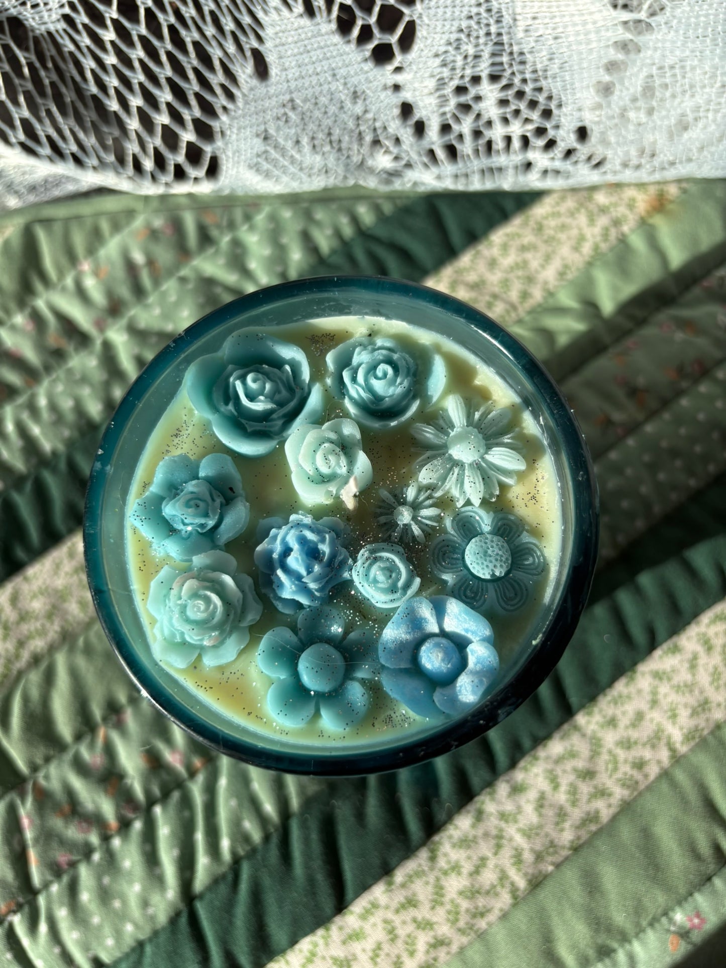 Upcycled glass candle