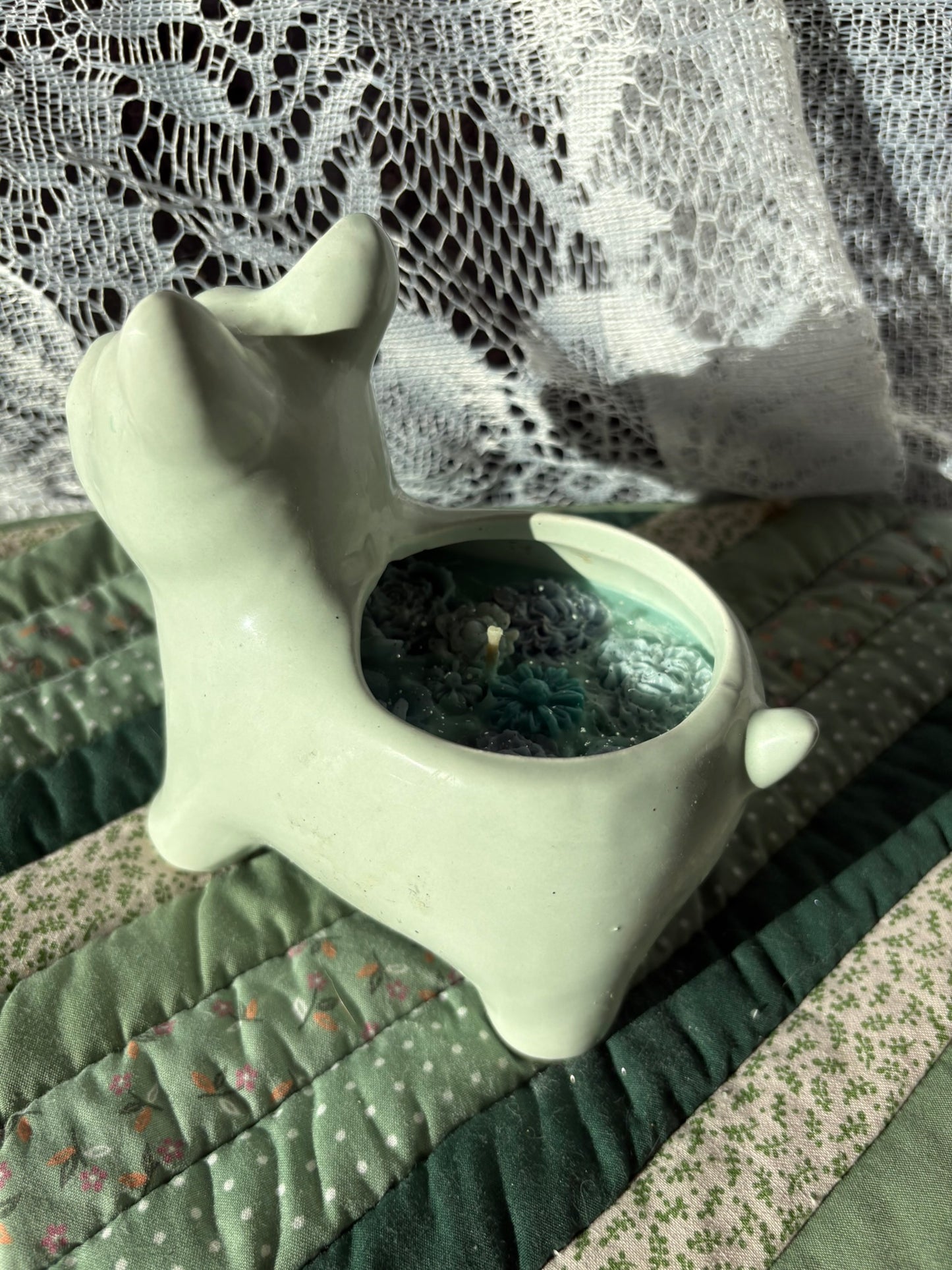Ceramic puppy candle