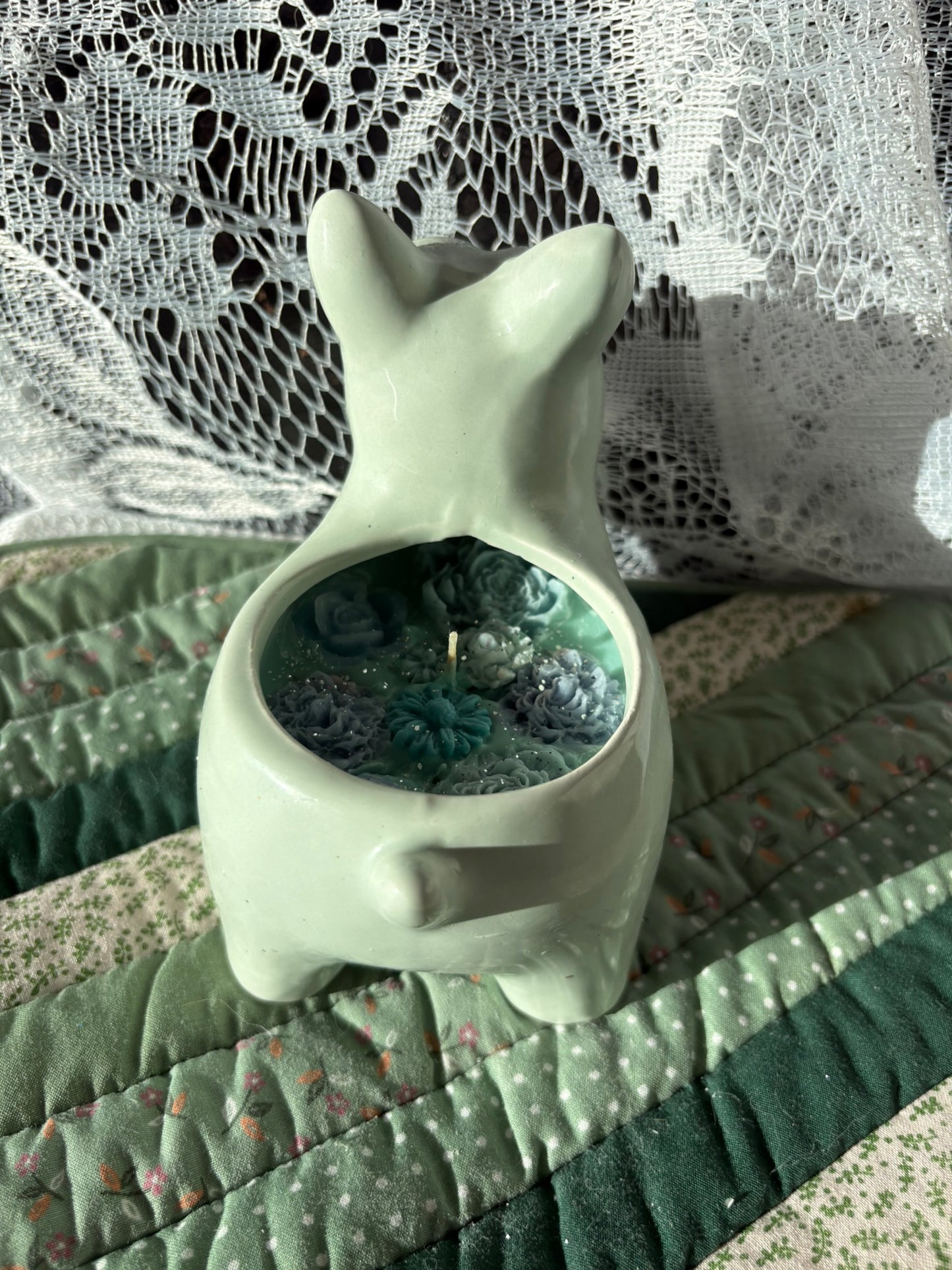 Ceramic puppy candle