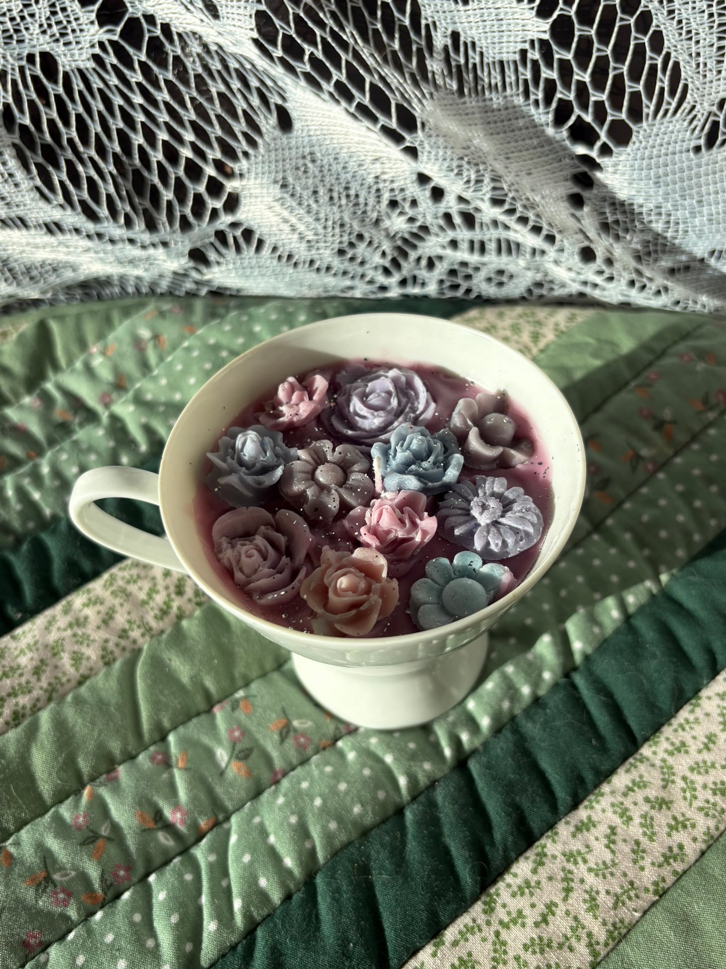 Upcycled teacup candle