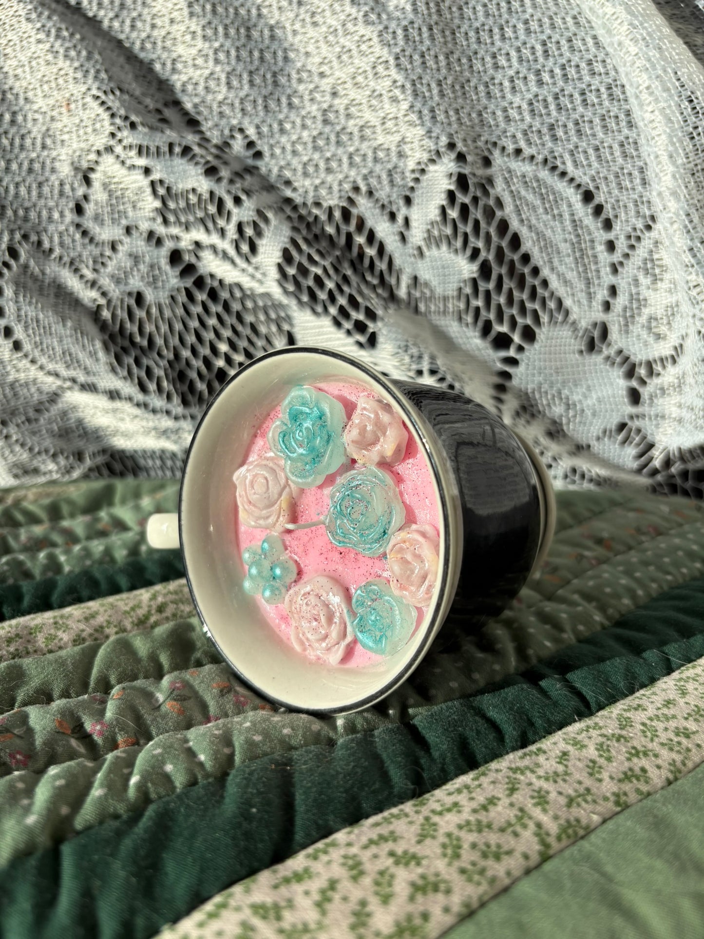 Upcycled teacup candle