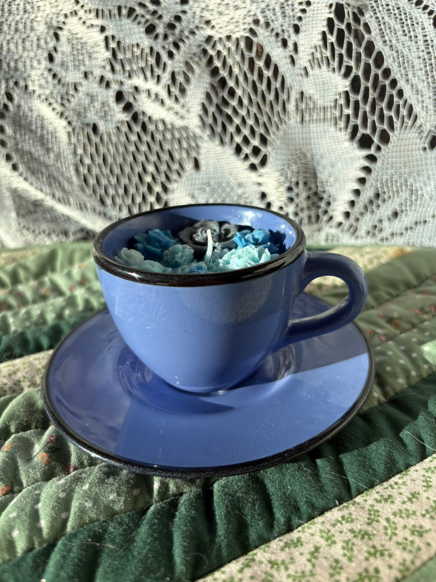 Upcycled teacup candle