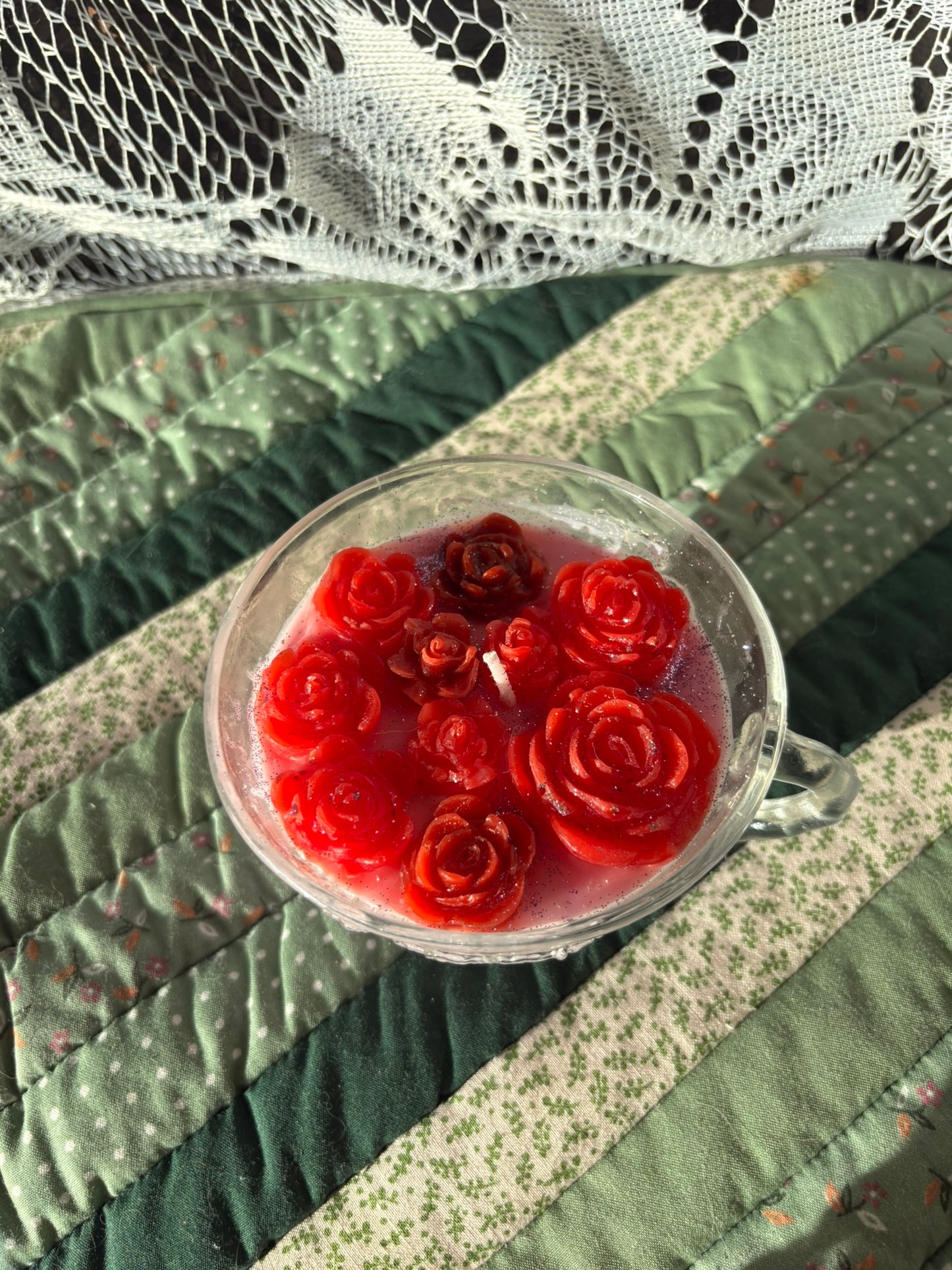 Upcycled teacup candle