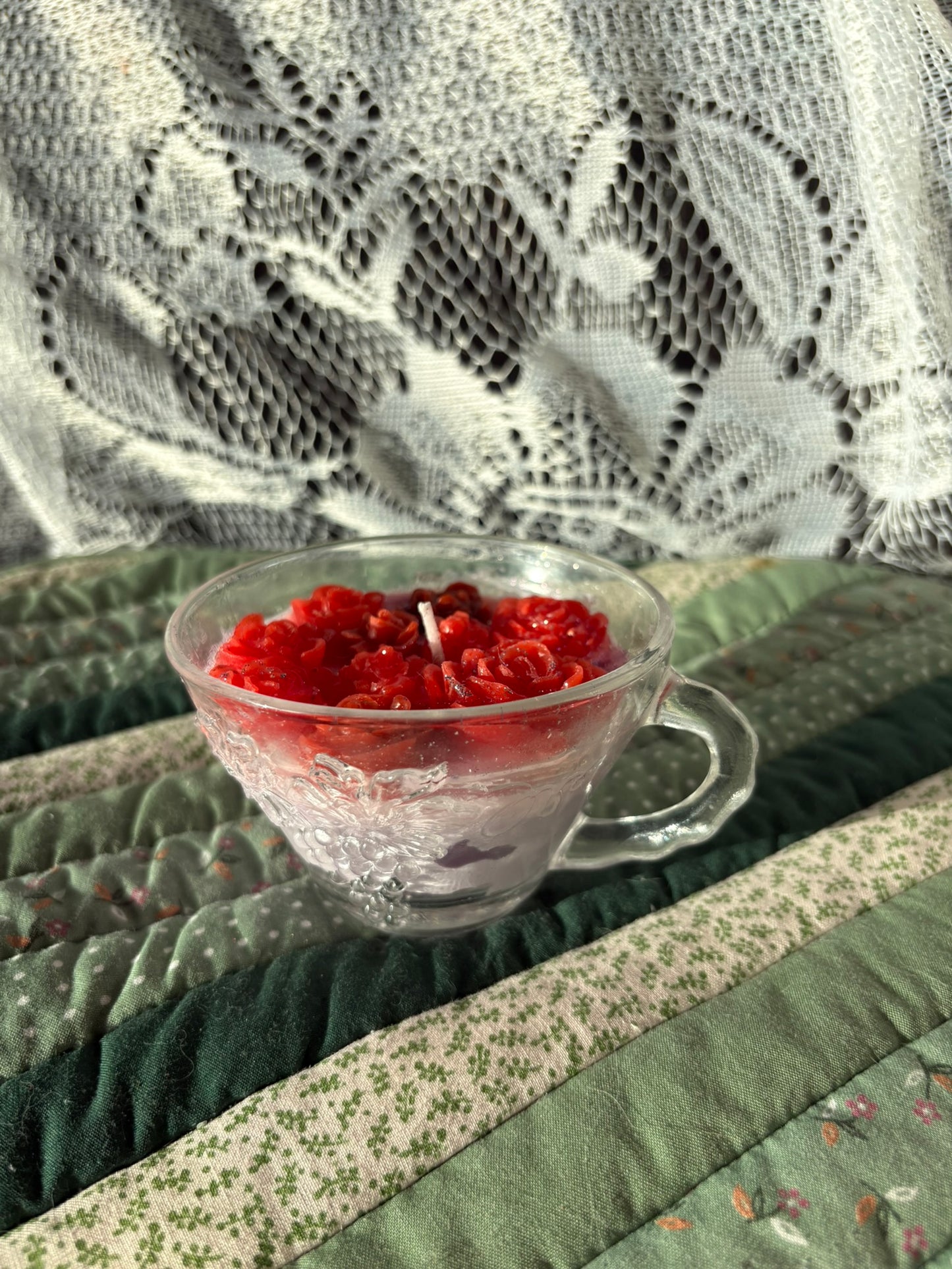 Upcycled teacup candle