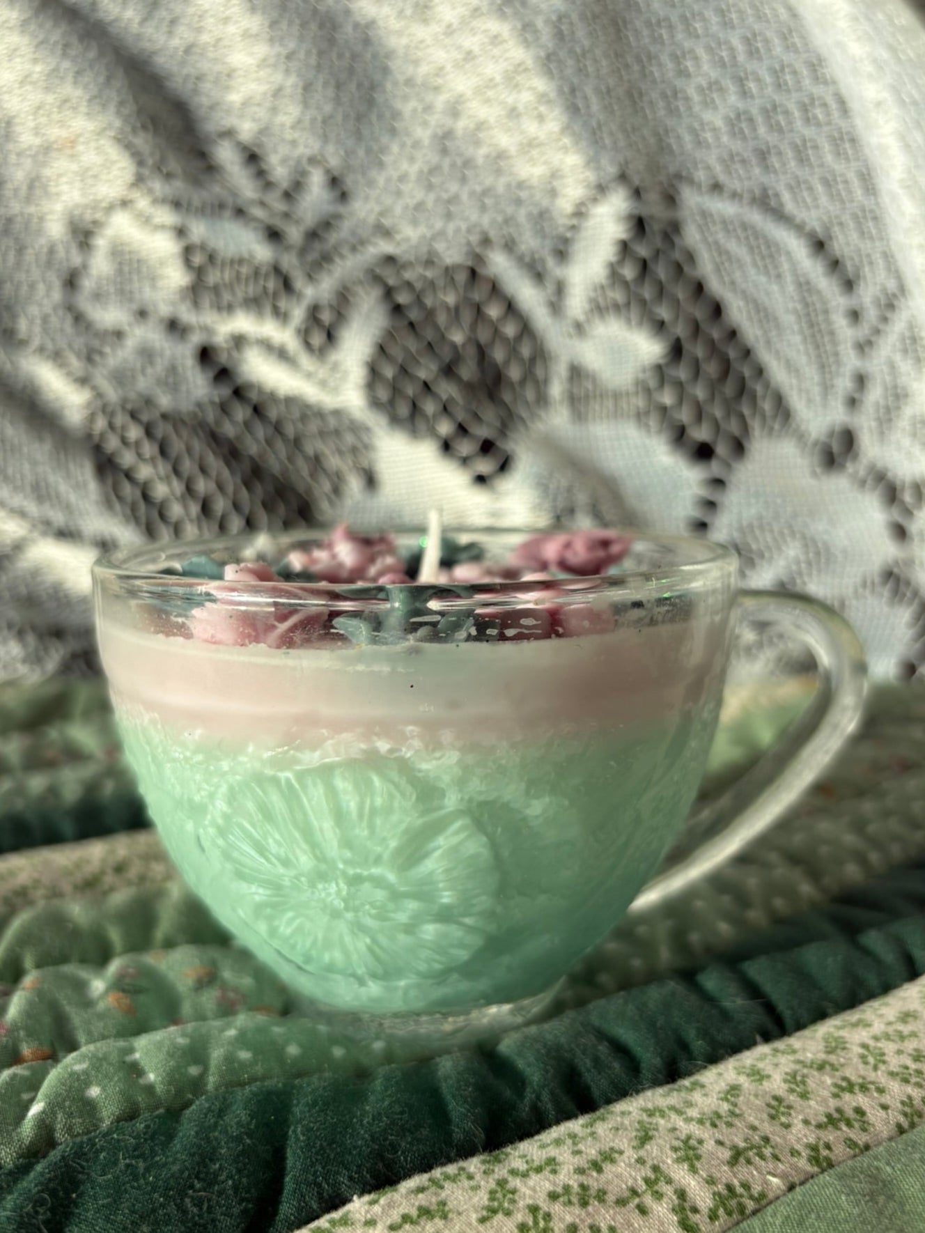 Upcycled teacup candle