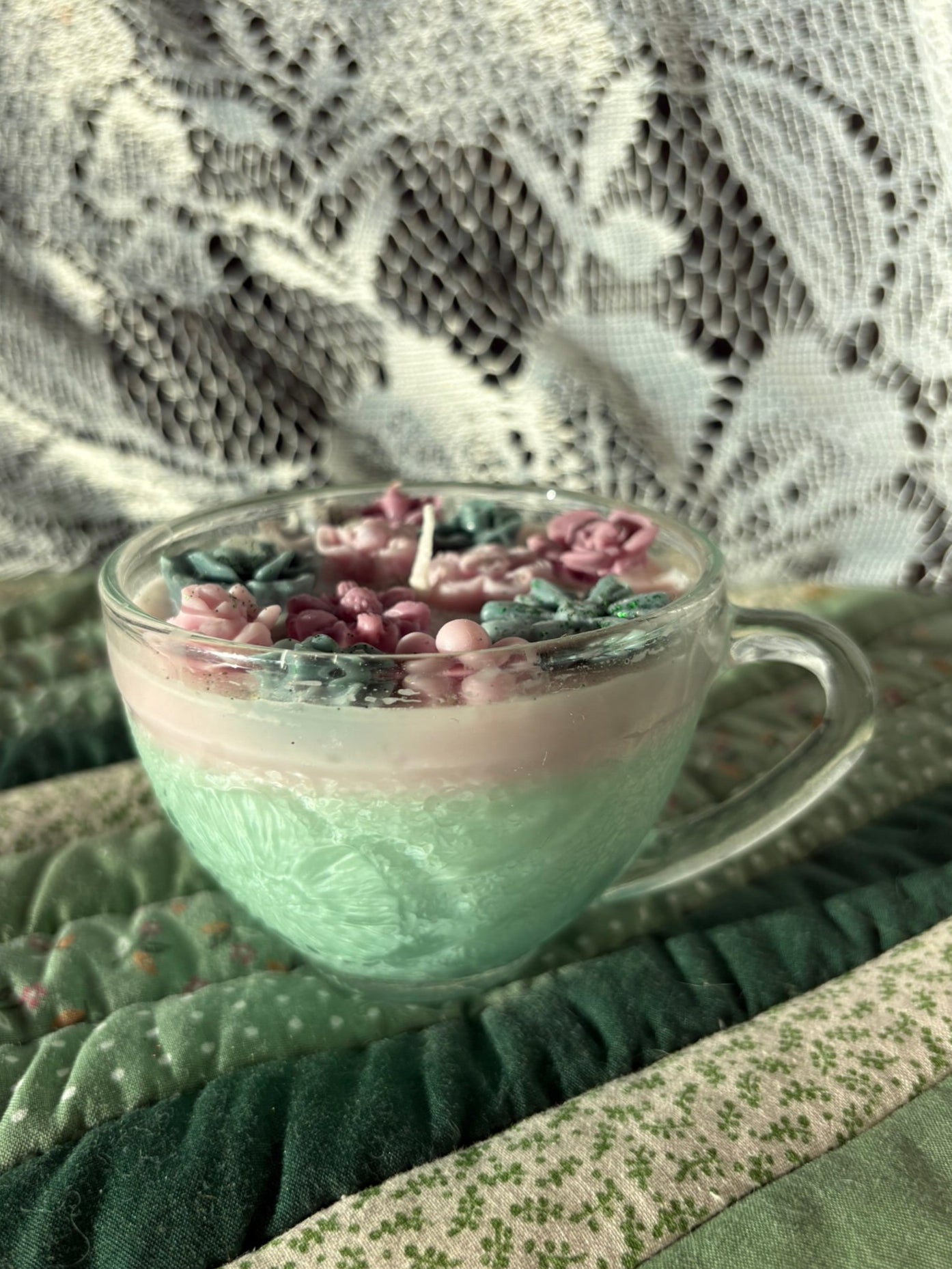 Upcycled teacup candle