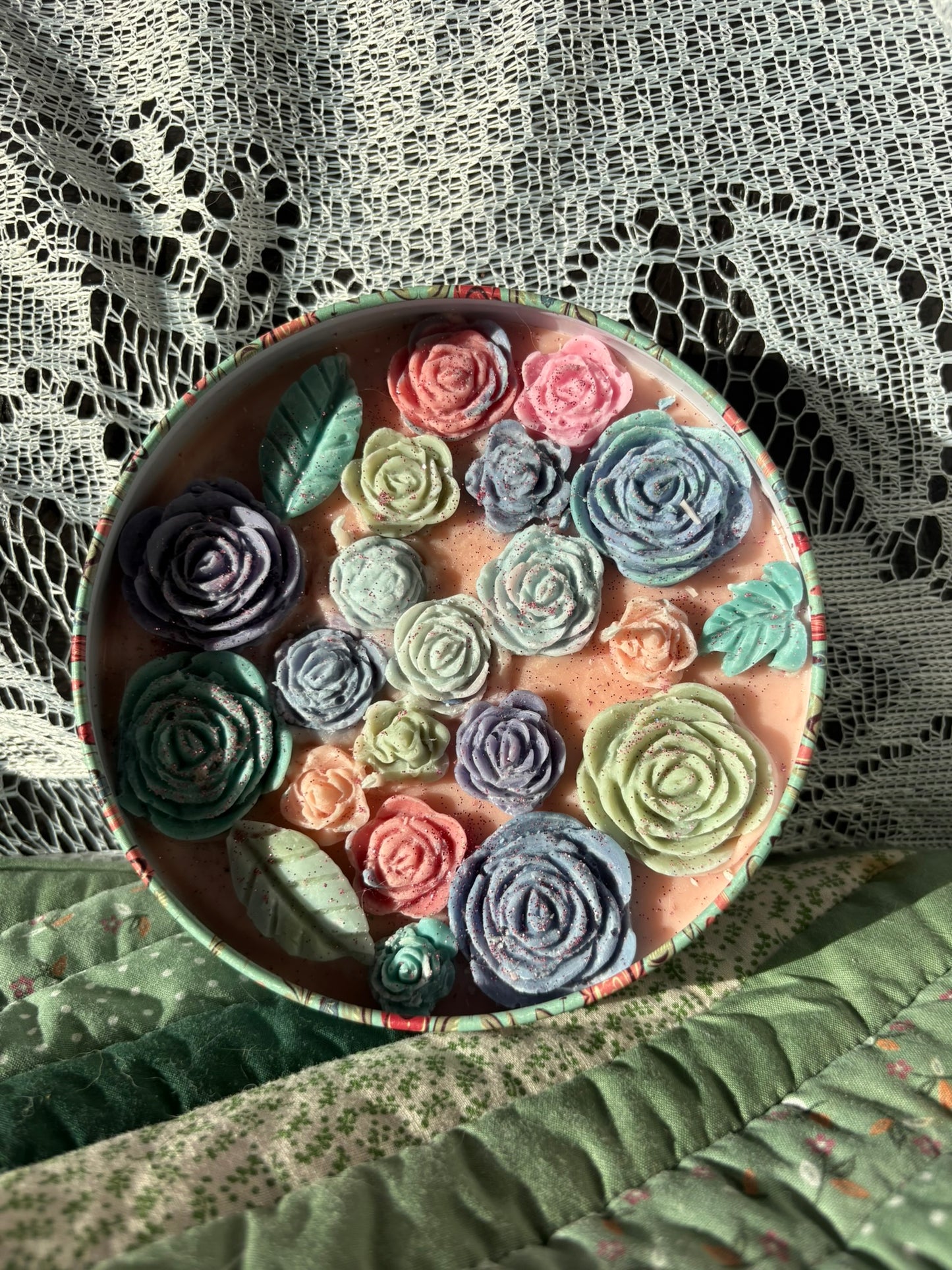 Upcycled tin candle