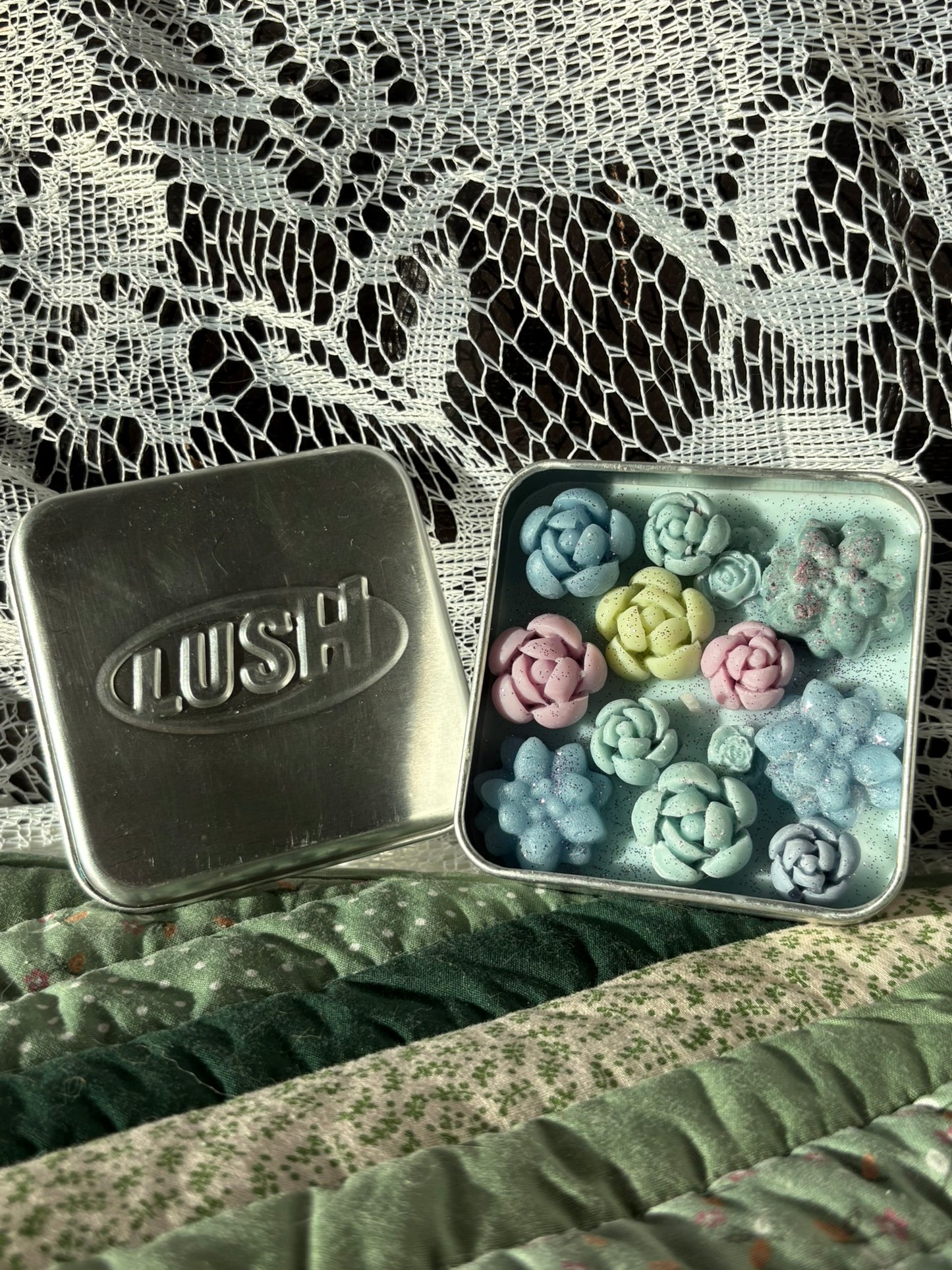 Upcycled tin candle