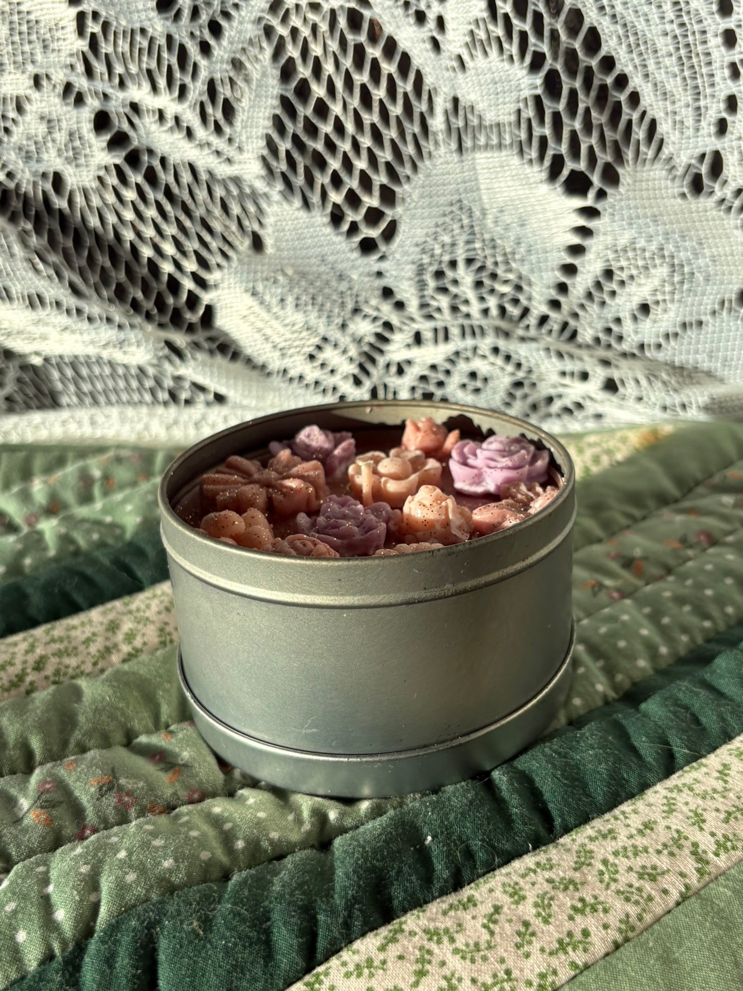 Upcycled tin candle