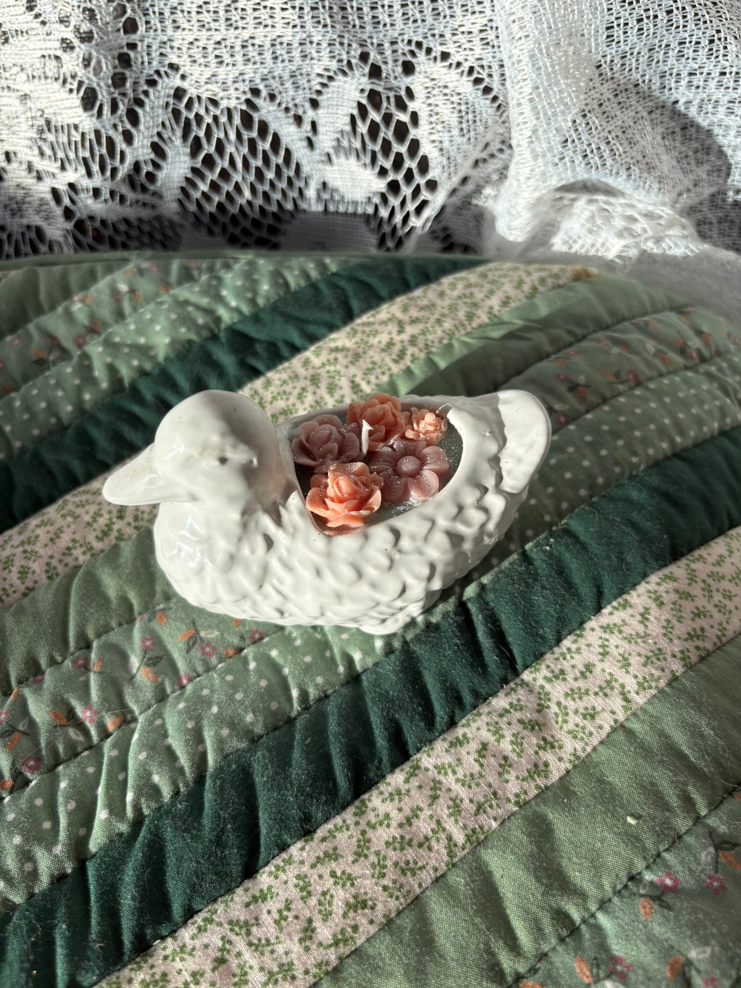 Ceramic duck candle