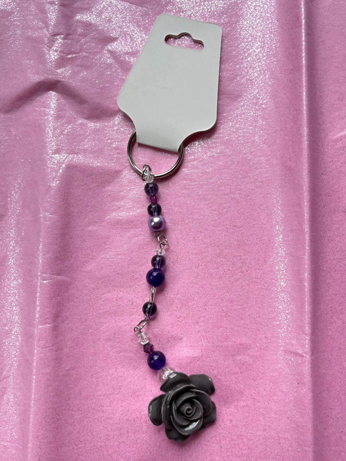 Purple beaded keychain | Small