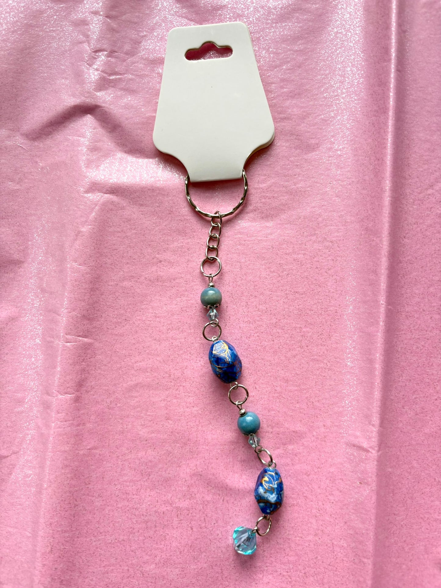 Blue beaded keychain | Small