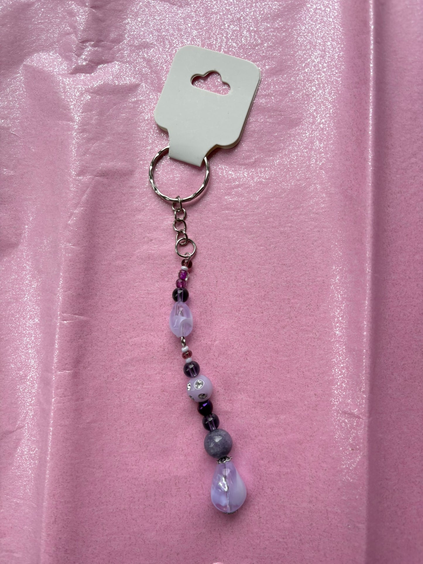 Purple beaded keychain | Small