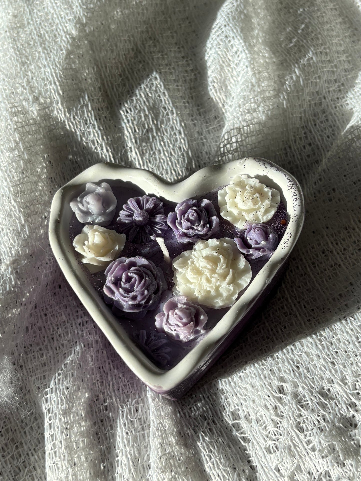 Upcycled heart candle