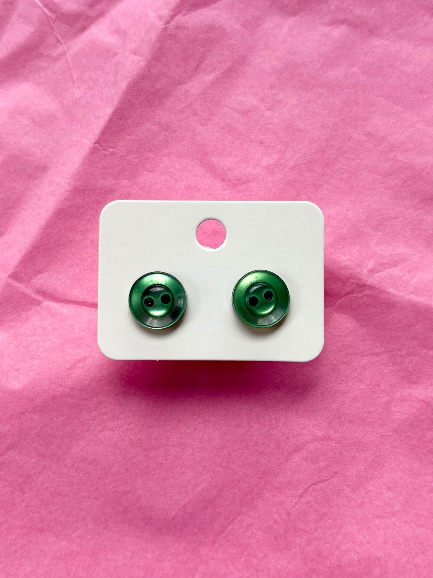 Stainless Steel Stud Button Earrings
