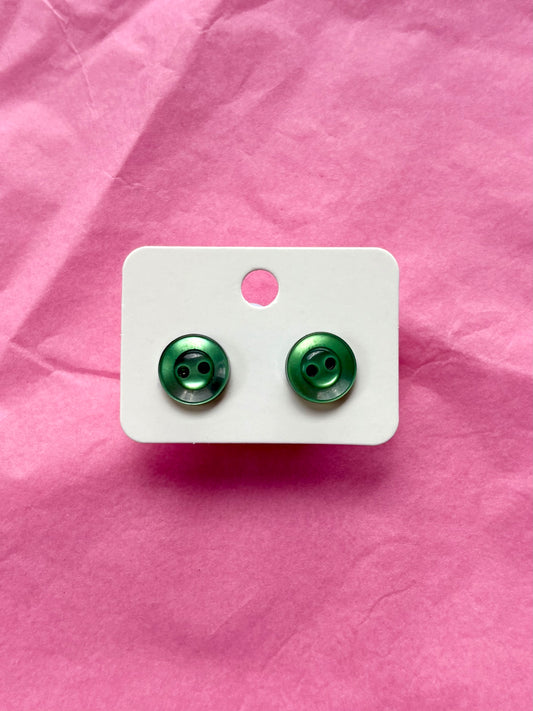 Stainless Steel Stud Button Earrings