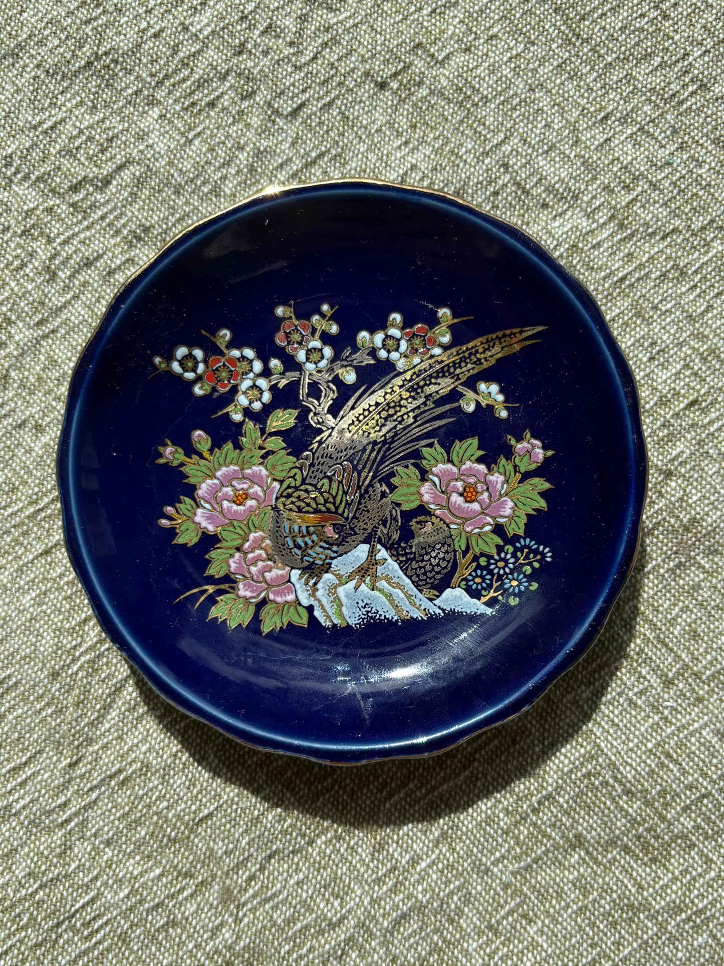 Blue Floral Ceramic Upcycled Fridge Magnet