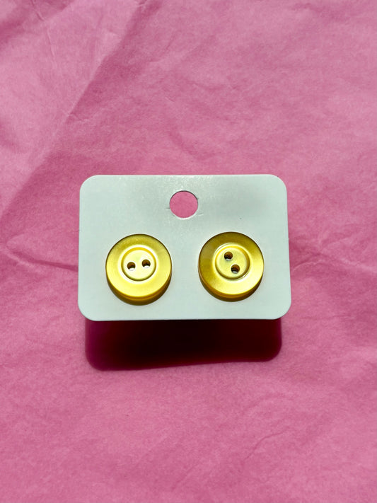 Stainless Steel Stud Button Earrings